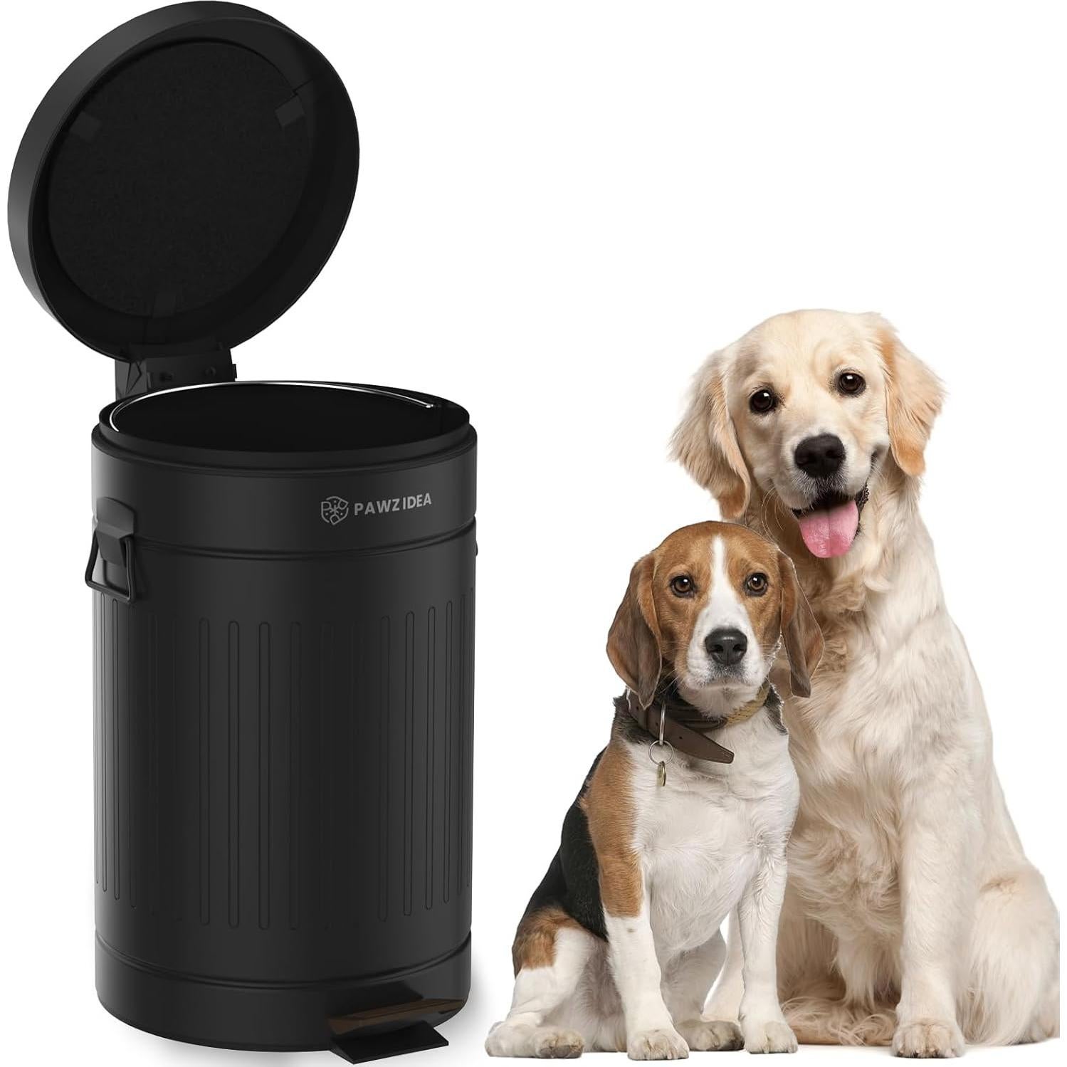 Cubo de Basura PAWZIDEA 11.7L para Excremento de Perro Negro