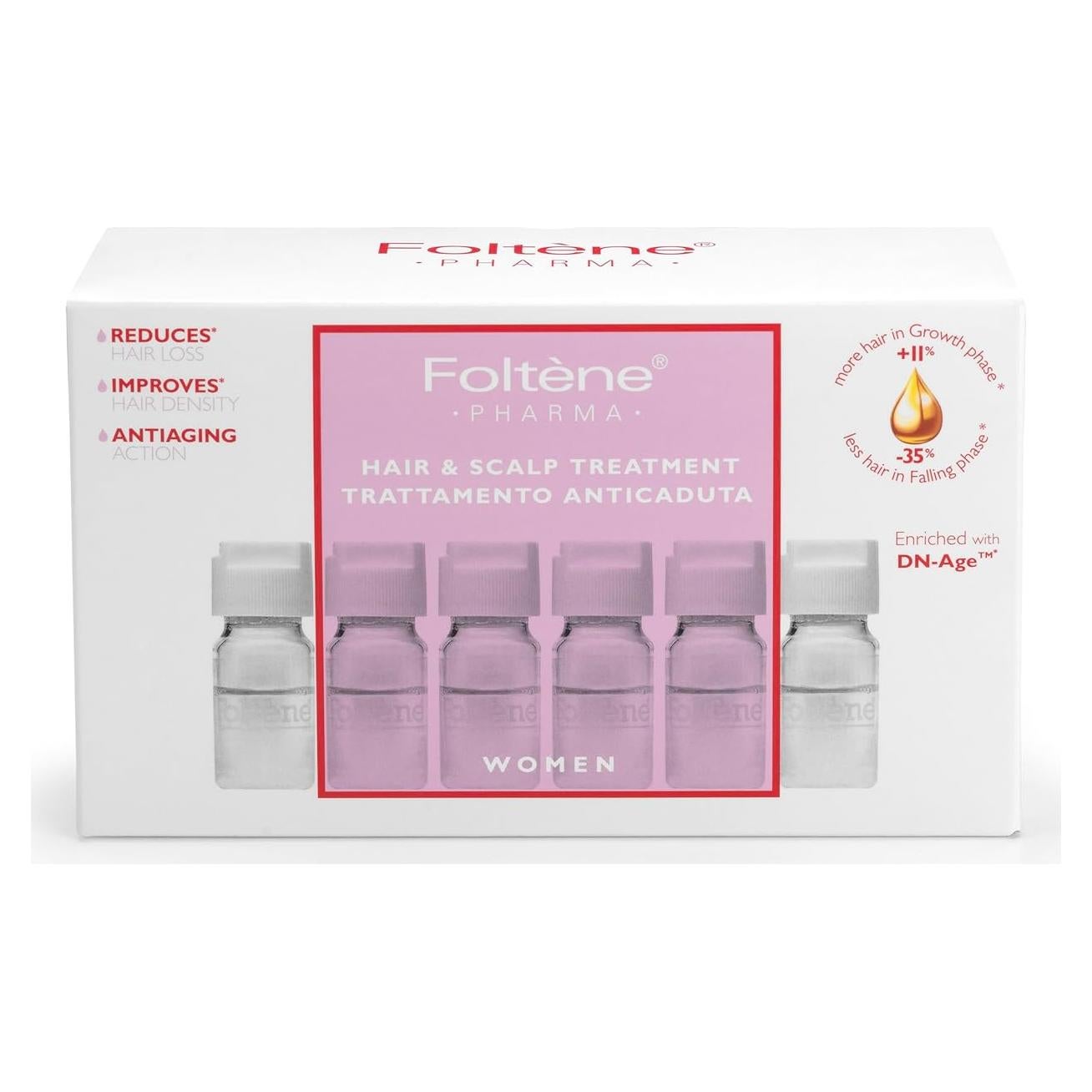 Suero Capilar Foltene para Mujeres - 12 Viales de Regrowth
