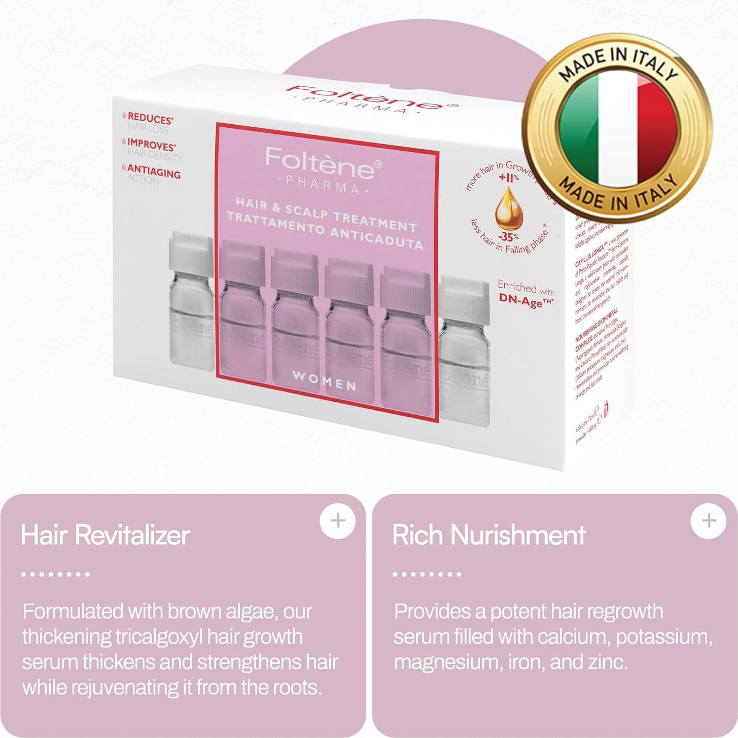 Suero Capilar Foltene para Mujeres - 12 Viales de Regrowth