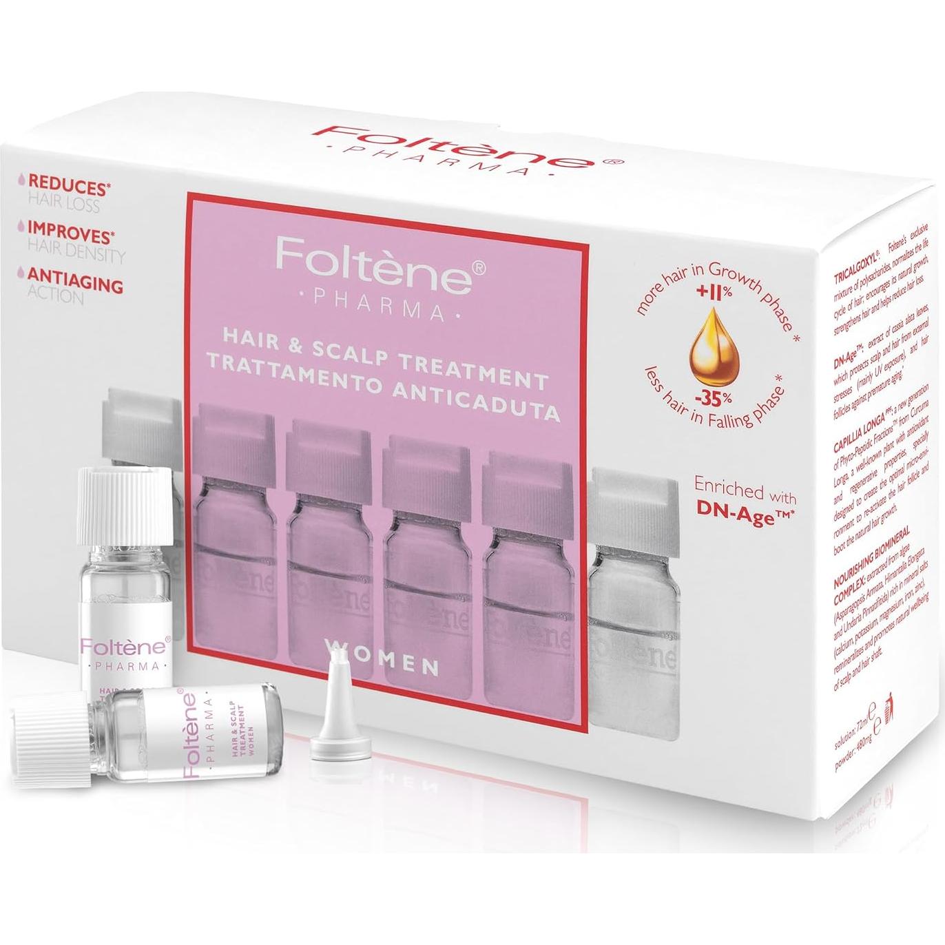Suero Capilar Foltene para Mujeres - 12 Viales de Regrowth