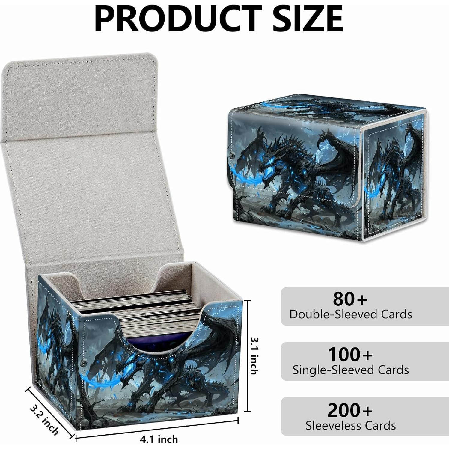 Caja de Cartas MTG RMJKXQZG Dragón Negro 10.7x8.1x7.9cm