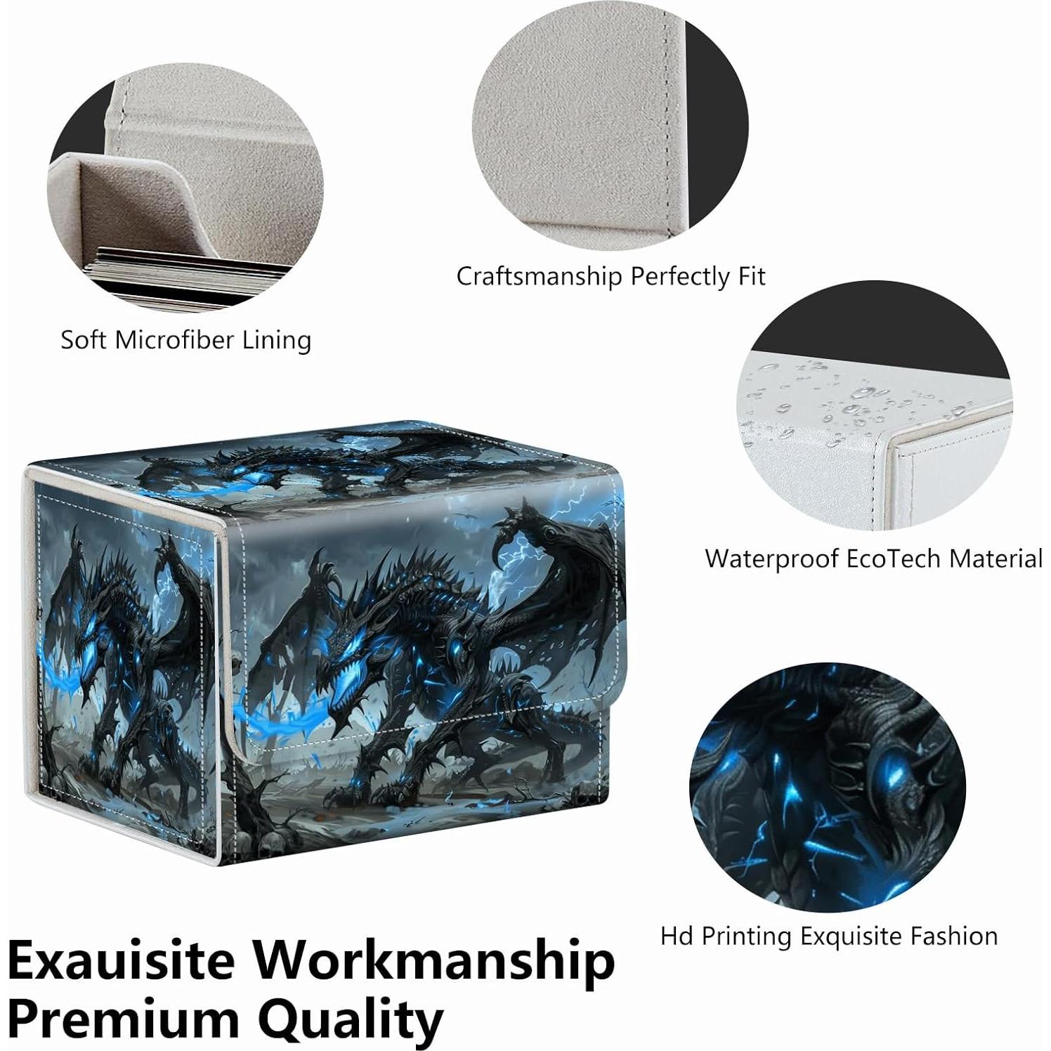 Caja de Cartas MTG RMJKXQZG Dragón Negro 10.7x8.1x7.9cm