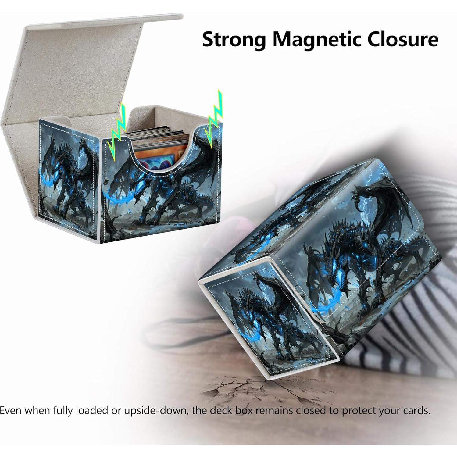 Caja de Cartas MTG RMJKXQZG Dragón Negro 10.7x8.1x7.9cm