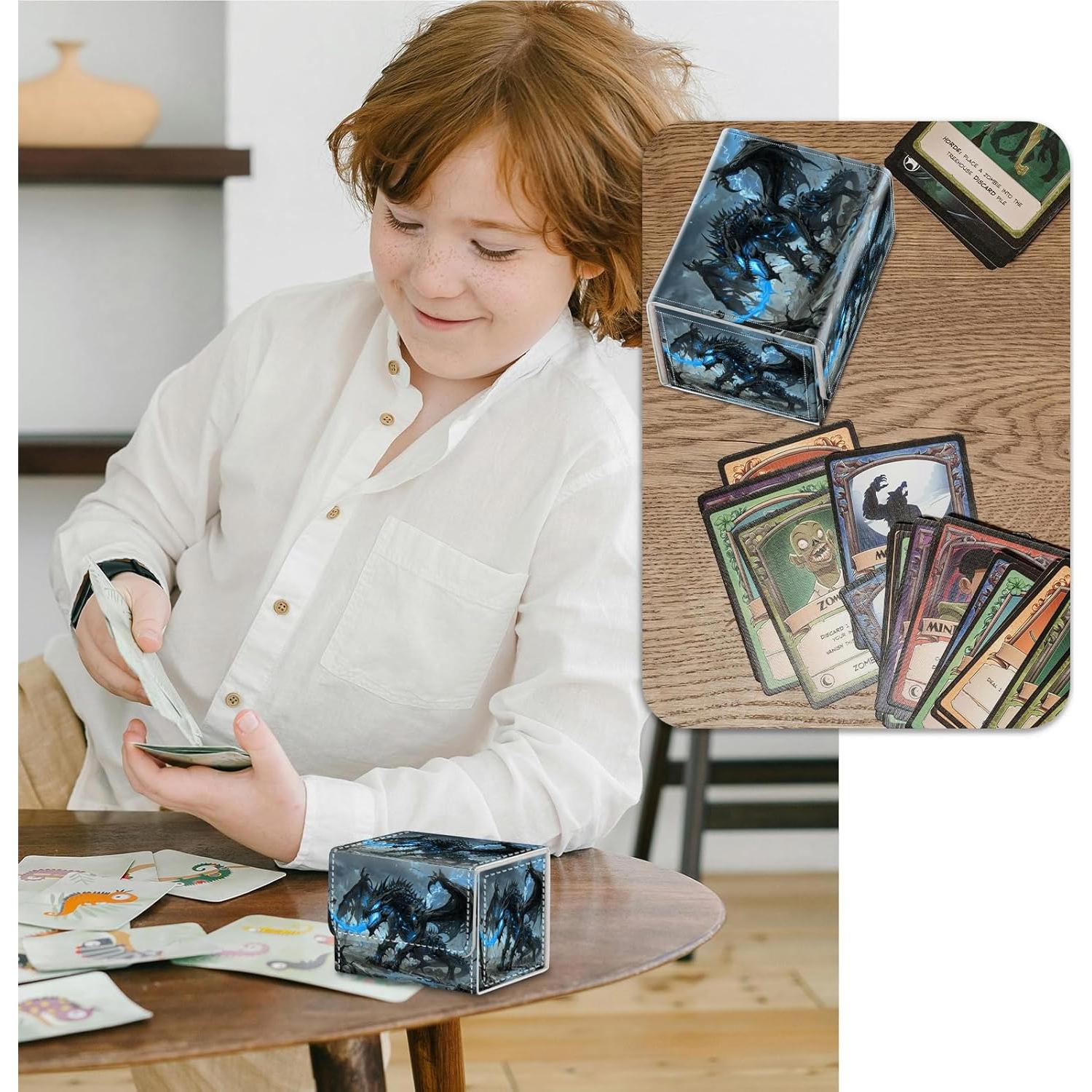 Caja de Cartas MTG RMJKXQZG Dragón Negro 10.7x8.1x7.9cm