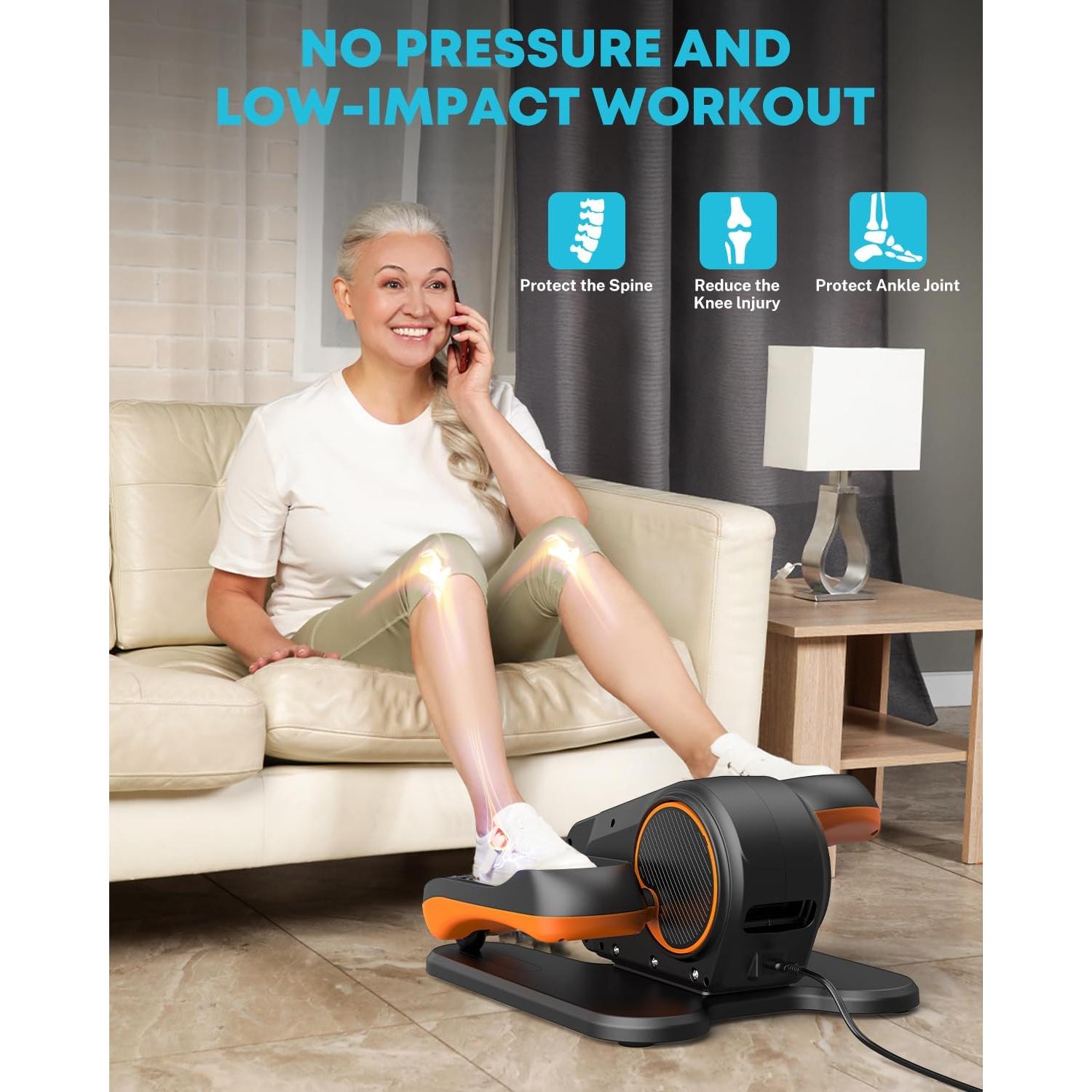 Gonex Máquina Elíptica Bajo Escritorio para Personas Mayores 16 Velocidades