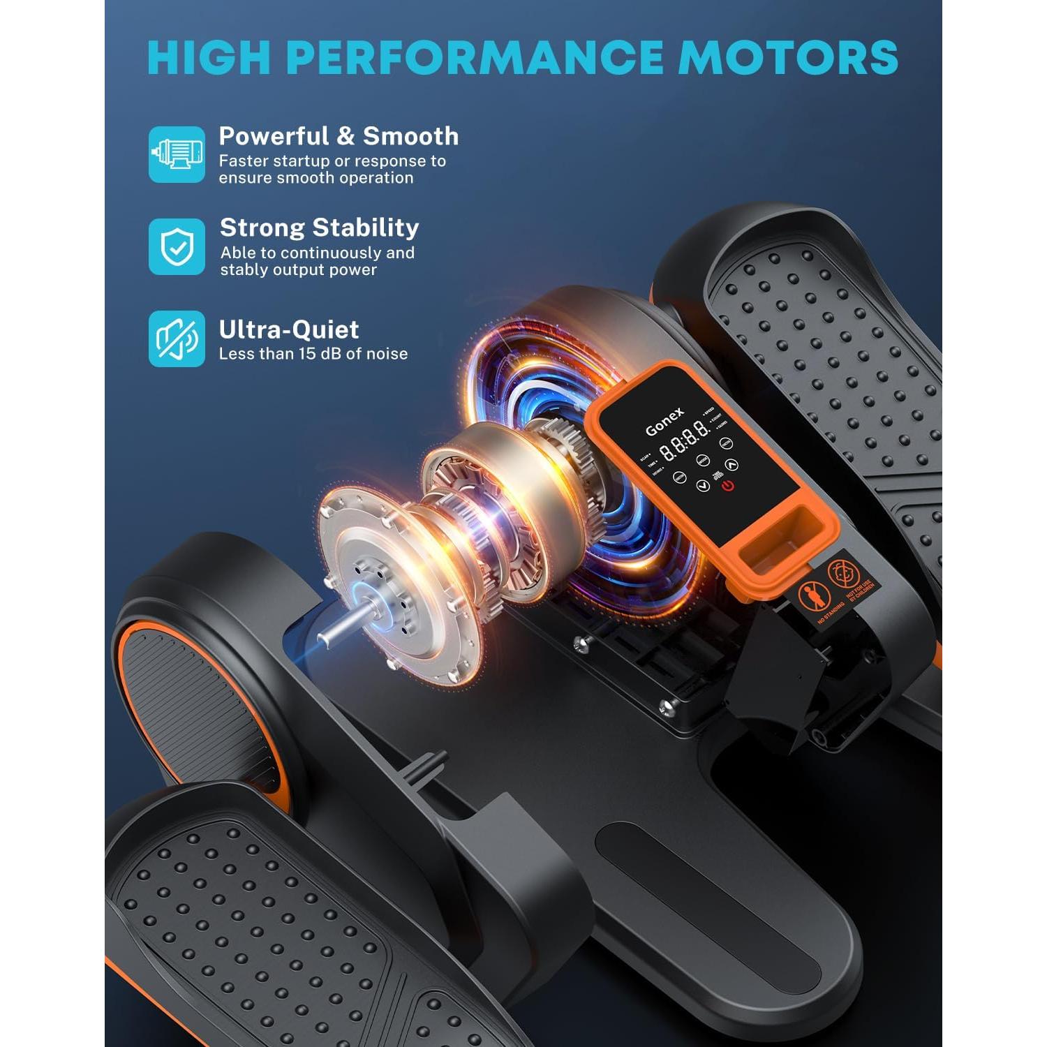 Gonex Máquina Elíptica Bajo Escritorio para Personas Mayores 16 Velocidades