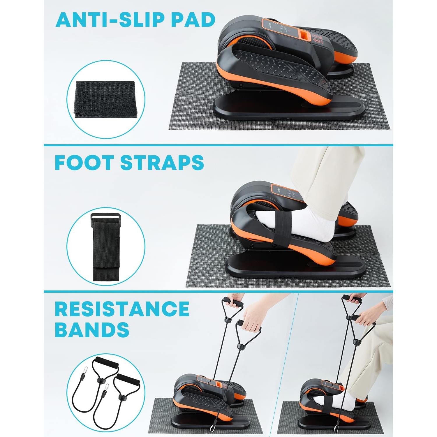 Gonex Máquina Elíptica Bajo Escritorio para Personas Mayores 16 Velocidades