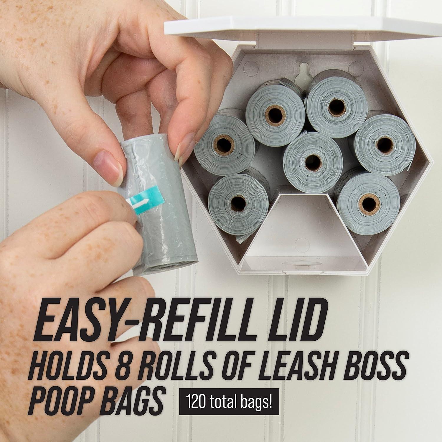 Dispensador de bolsas para excrementos Leash Boss blanco