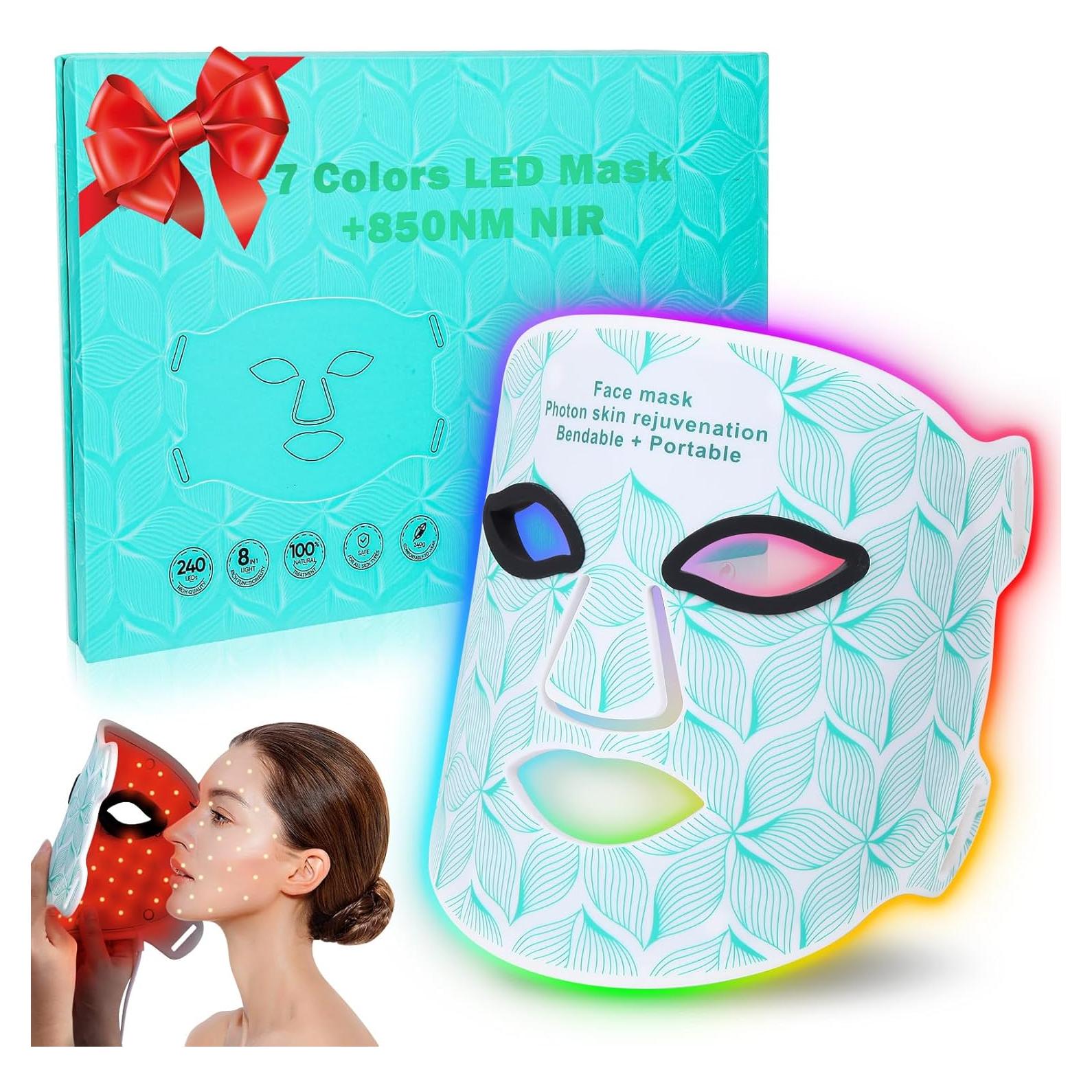 Máscara de Terapia de Luz LED Biuufish 7 Colores Antienvejecimiento