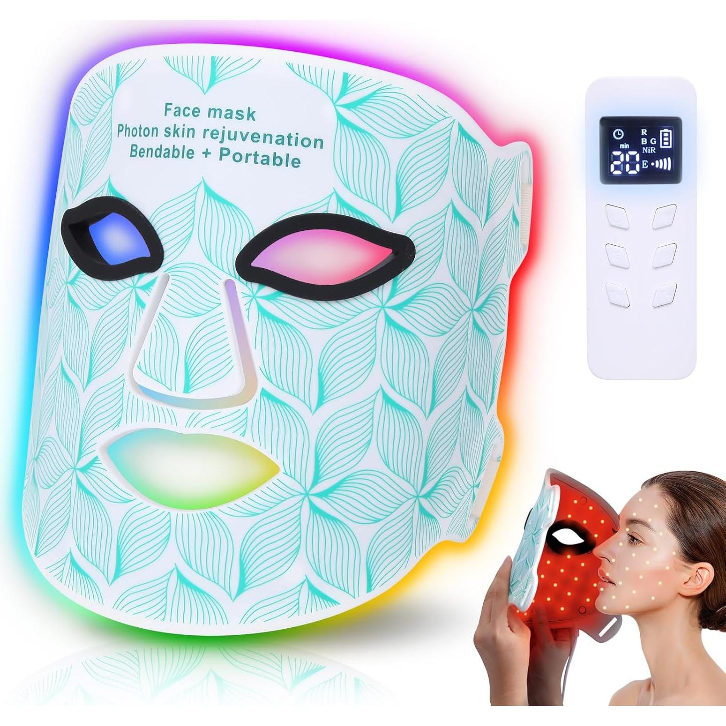 Máscara de Terapia de Luz LED Biuufish 7 Colores Antienvejecimiento