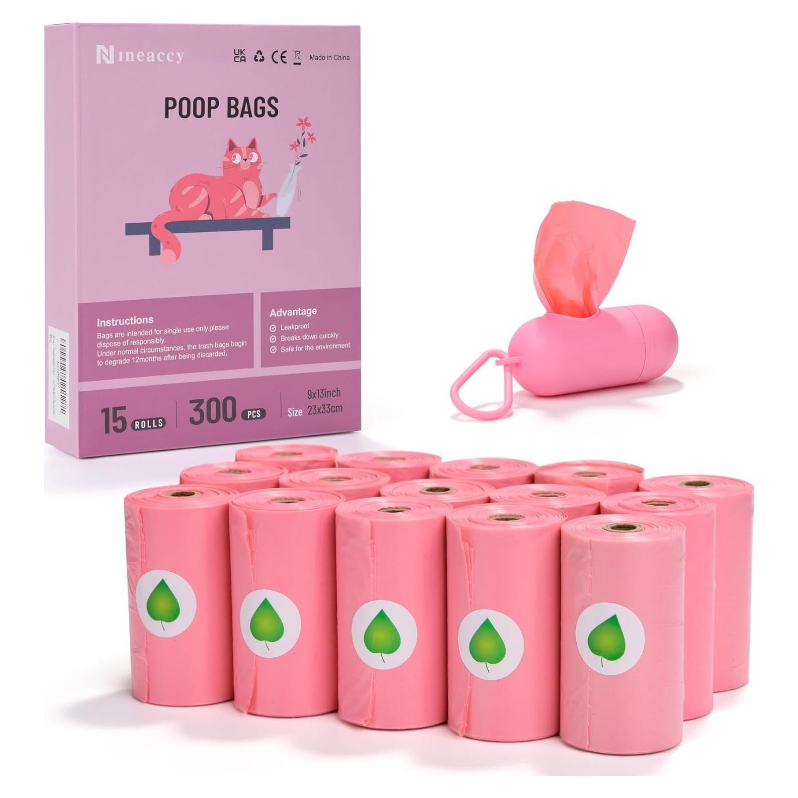 Bolsas para Excremento de Perro WDFAACK Rosa 300 Unidades