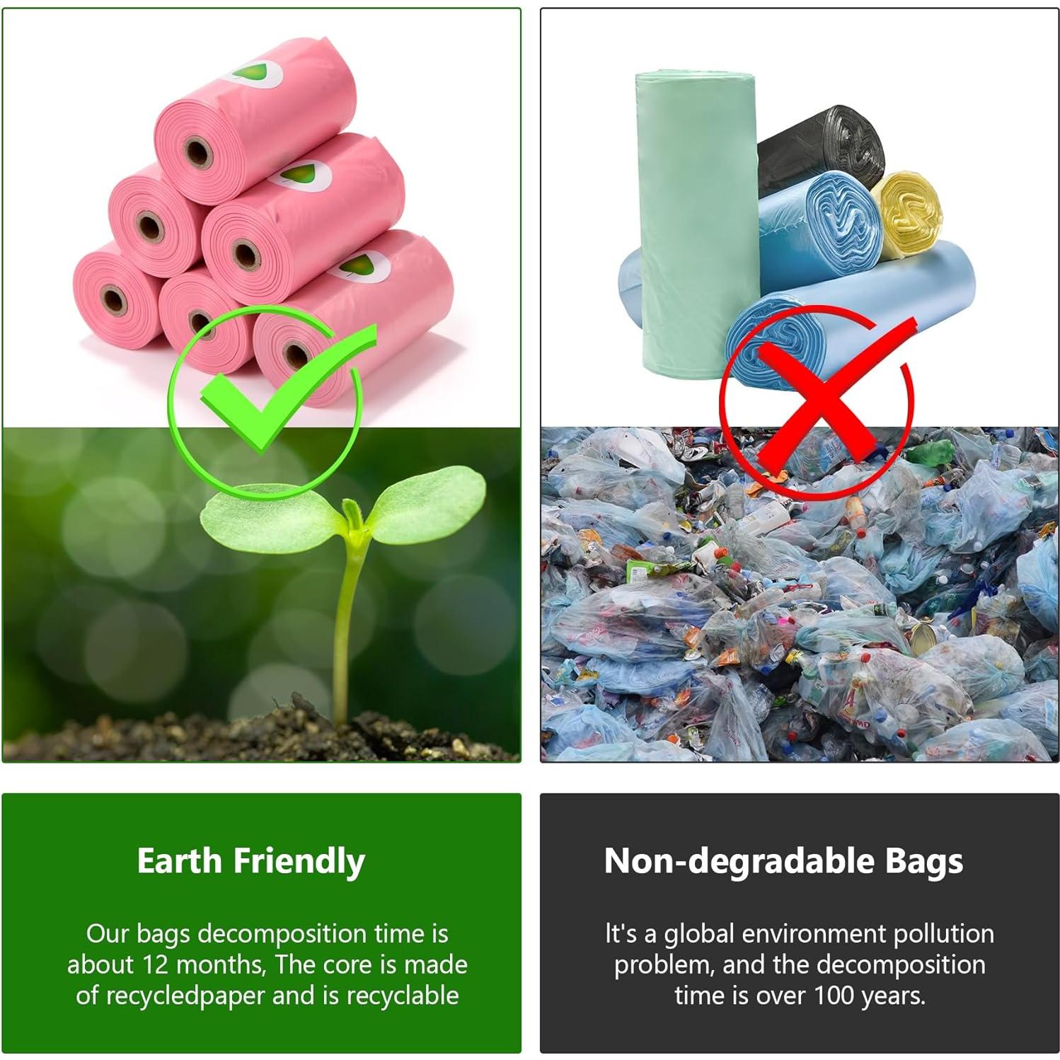 Bolsas para Excremento de Perro WDFAACK Rosa 300 Unidades