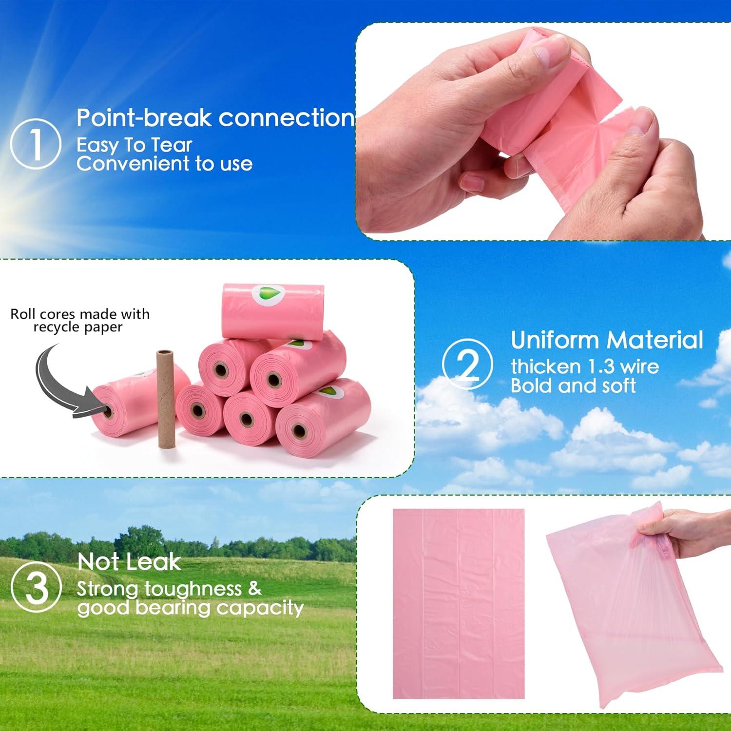 Bolsas para Excremento de Perro WDFAACK Rosa 300 Unidades