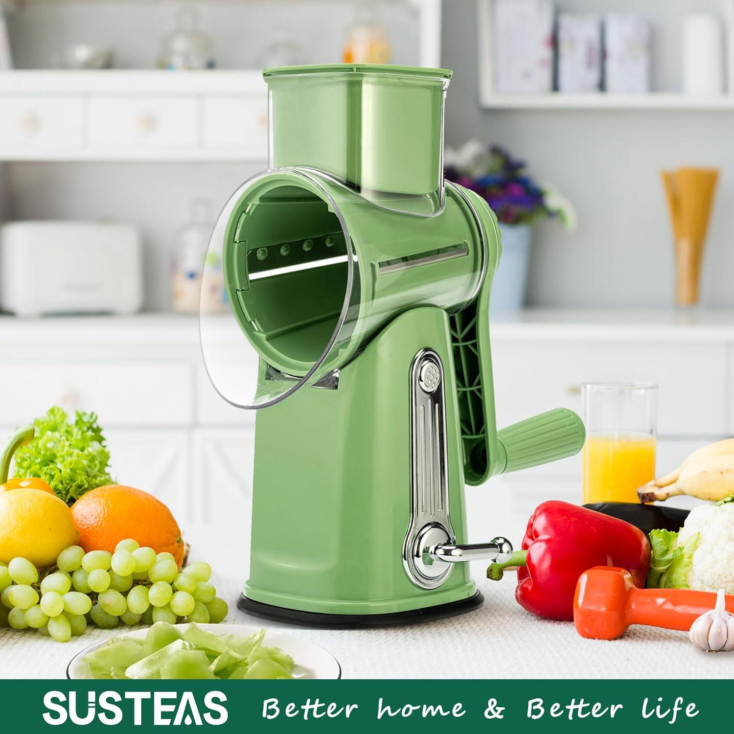 Rallador de Queso Rotary SUSTEAS Verde con 5 Cuchillas