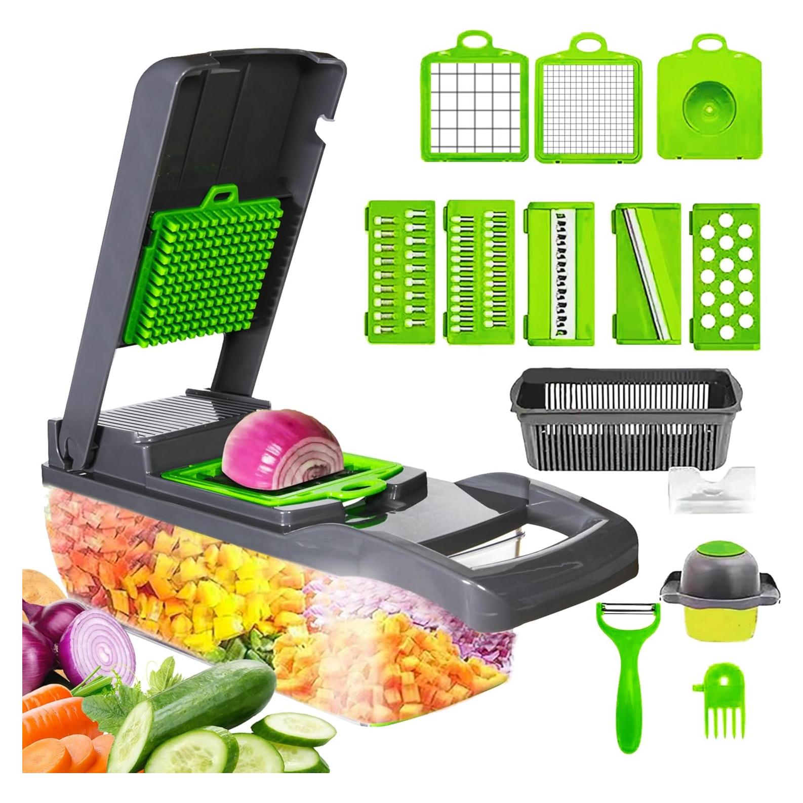 Cortador Picador STERK 14-en-1 de Verduras con 8 Cuchillas