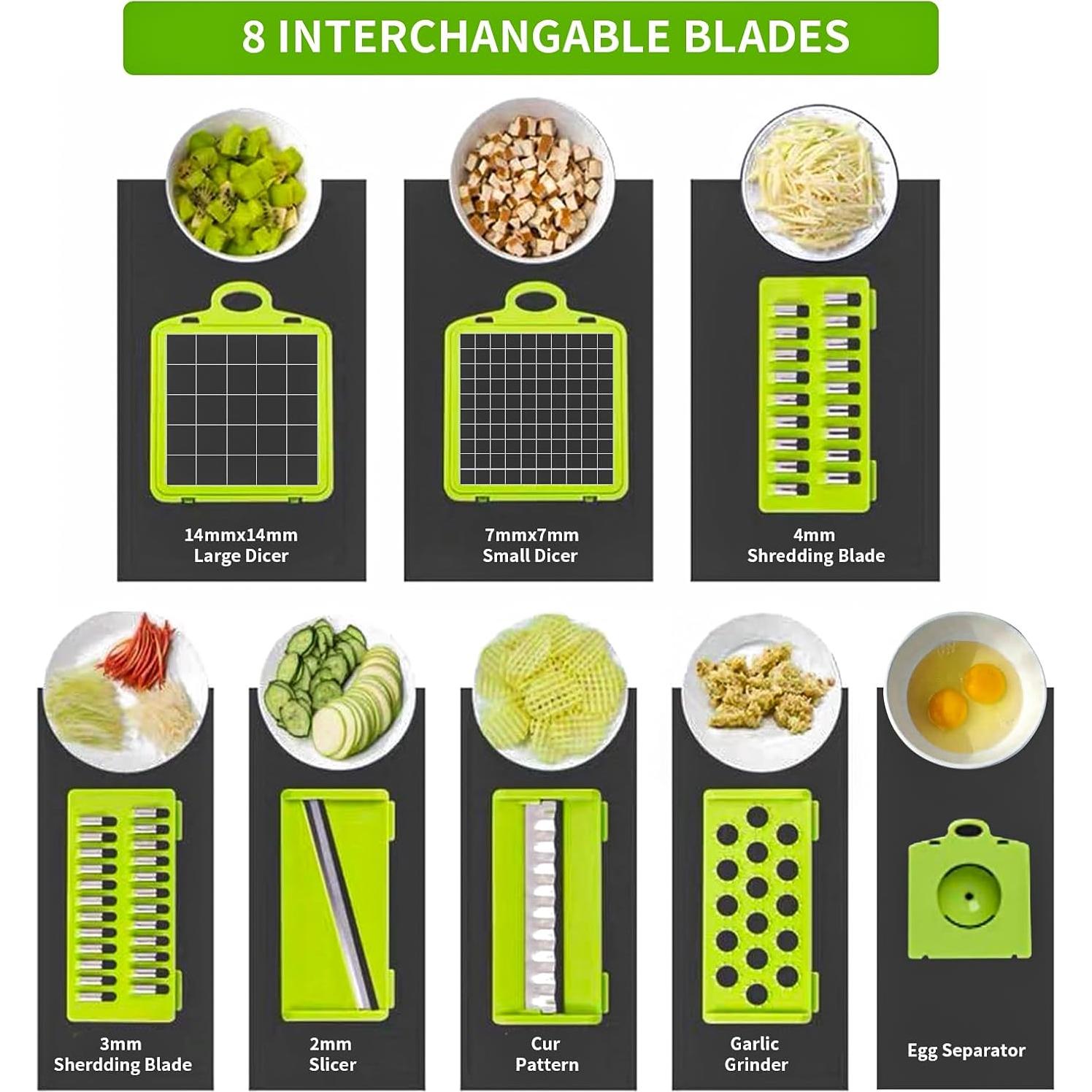 Cortador Picador STERK 14-en-1 de Verduras con 8 Cuchillas