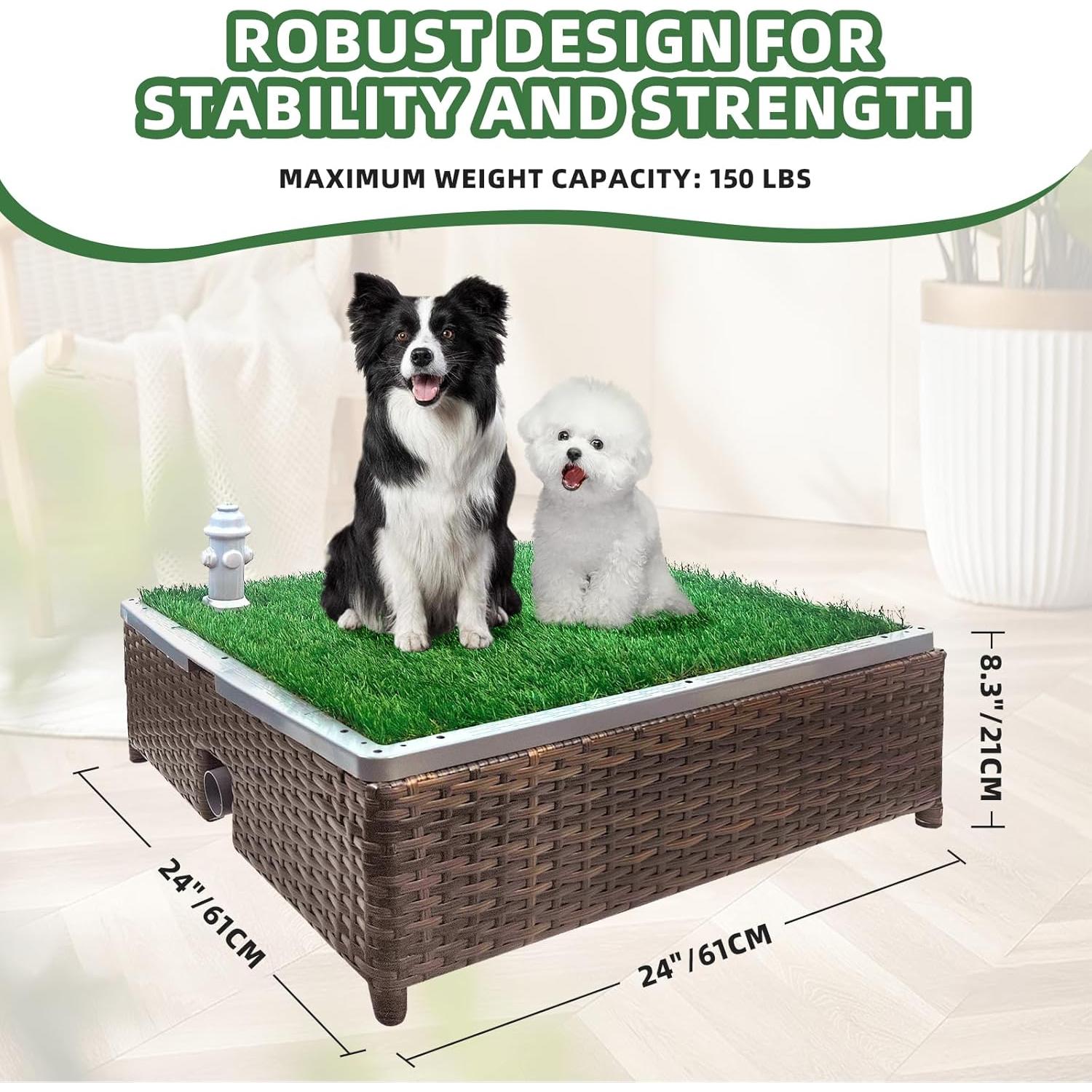 Inodoro para Perros SERABETTO con Césped Sintético 60x60cm