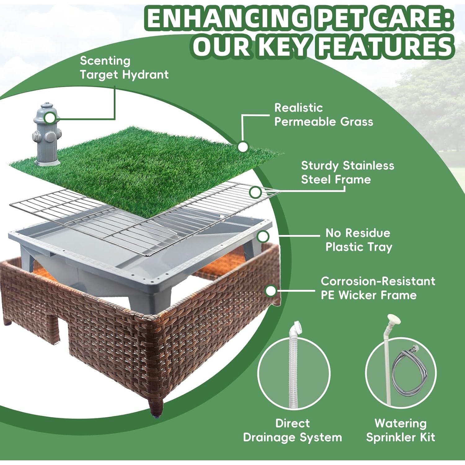 Inodoro para Perros SERABETTO con Césped Sintético 60x60cm