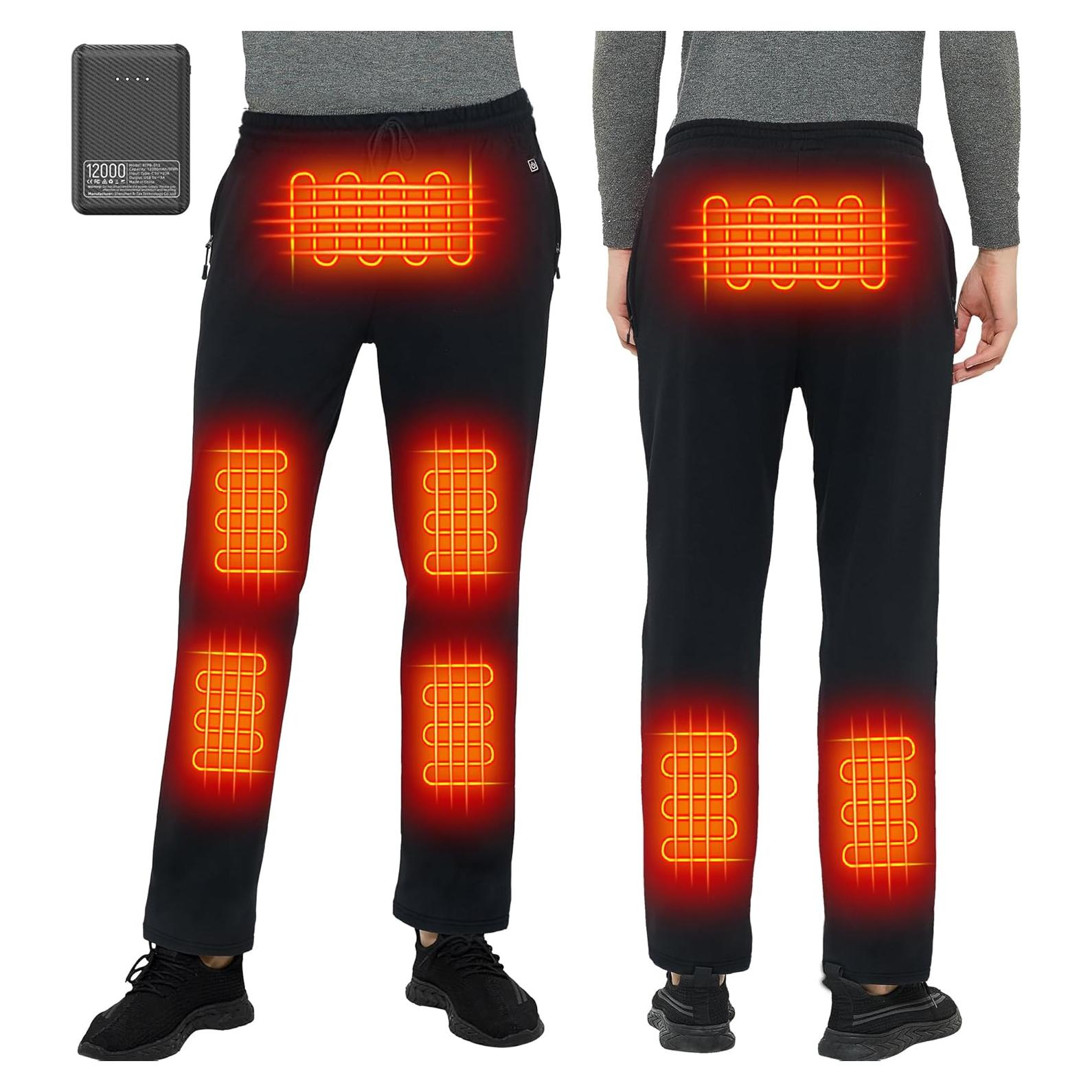 Pantalones Calentados FERNIDA USB Forro Polar Mediano Negro