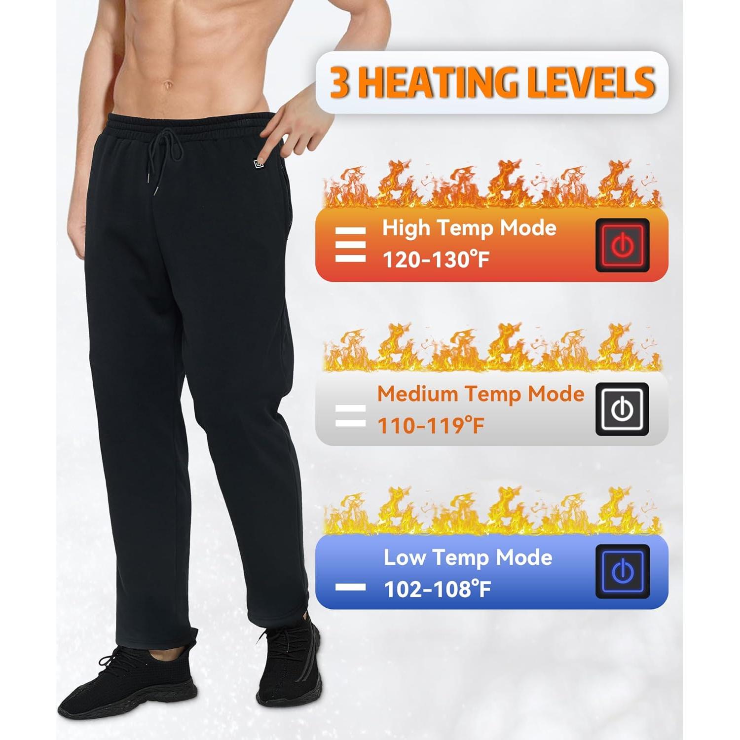 Pantalones Calentados FERNIDA USB Forro Polar Mediano Negro