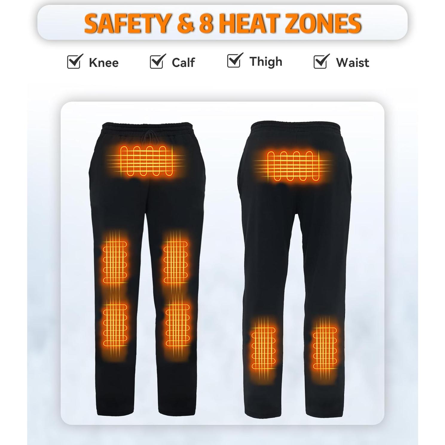 Pantalones Calentados FERNIDA USB Forro Polar Mediano Negro