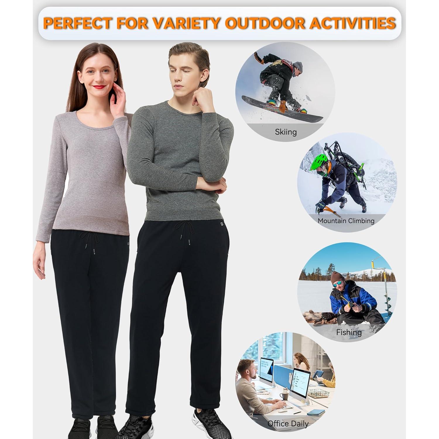 Pantalones Calentados FERNIDA USB Forro Polar Mediano Negro