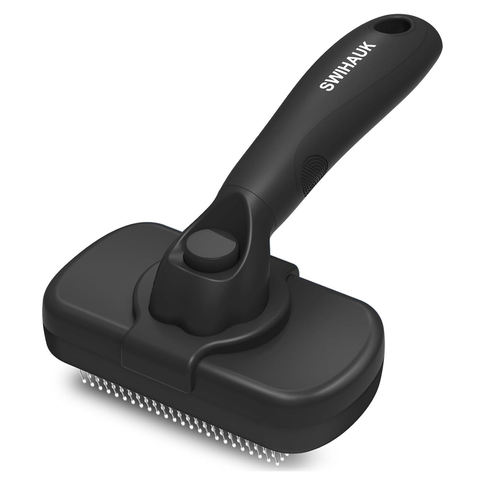 Cepillo Autolimpiante Swihauk para Perros y Gatos - Negro