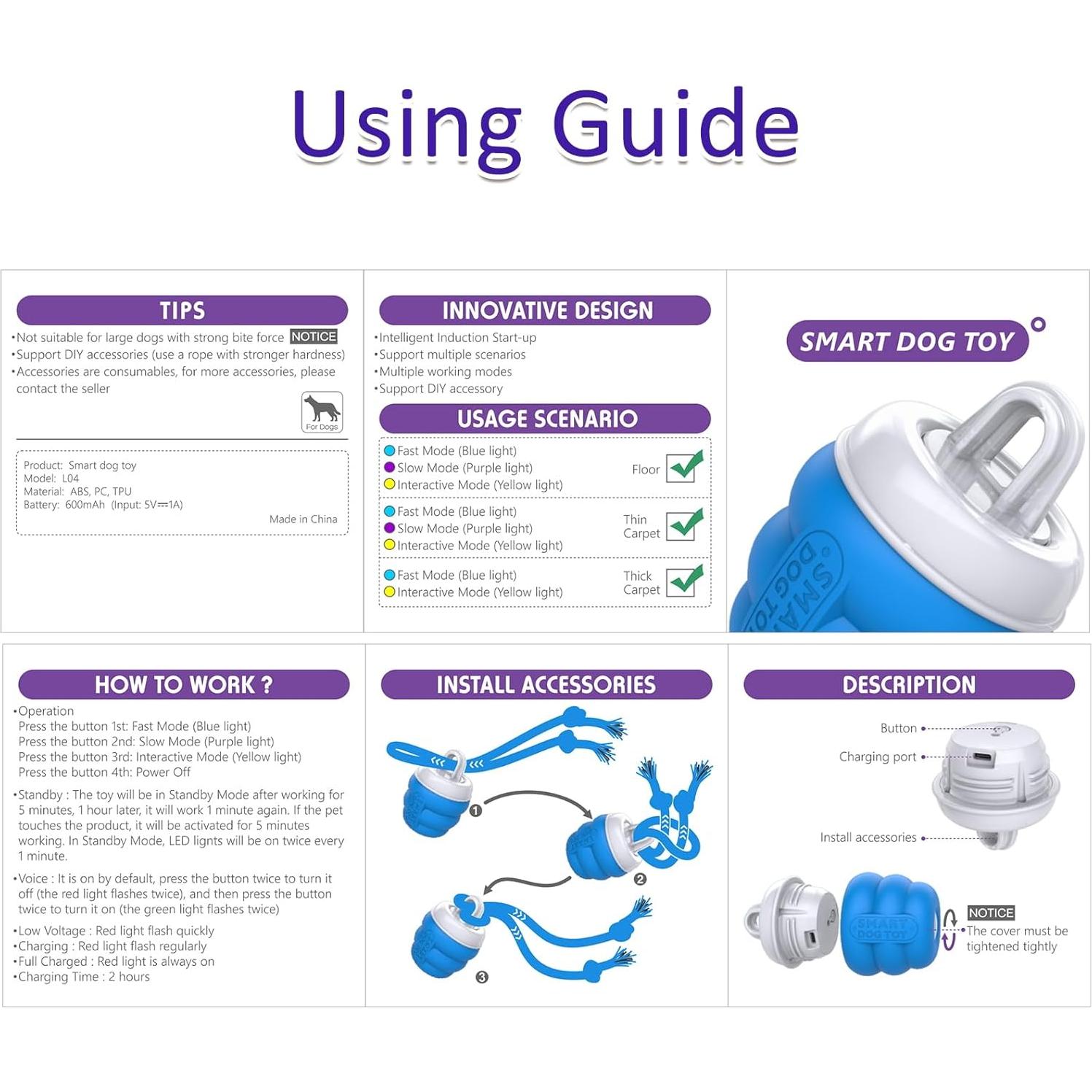 Juguete Interactivo para Perros LEPLE L04 Azul - Bola Squeaky