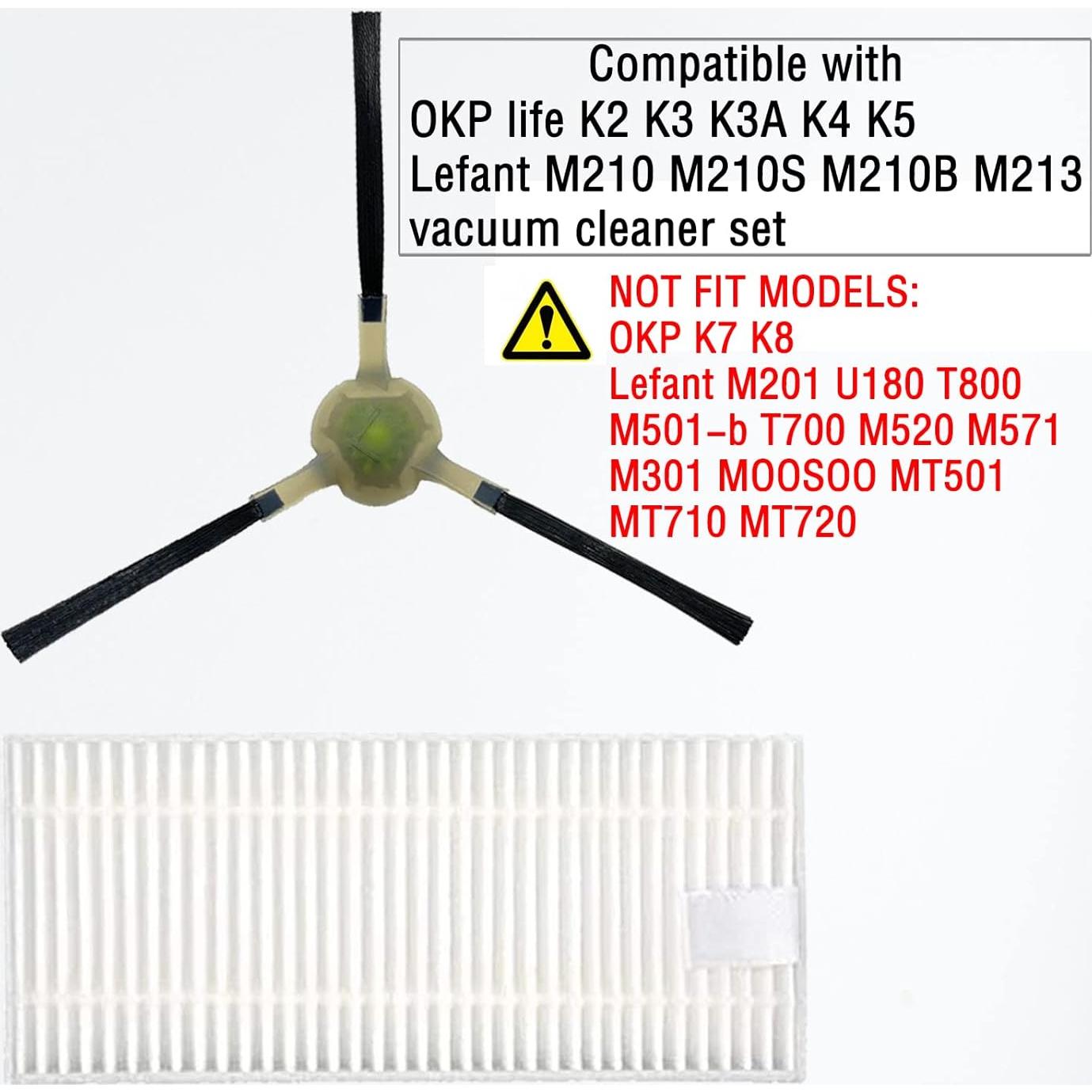 Paquete 12 Filtros y Cepillos CauYien para Aspiradora Robot