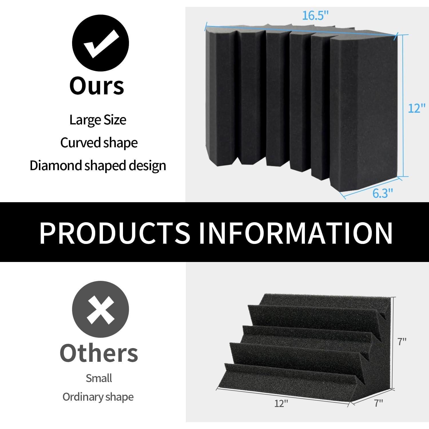 Paquete de 4 trampas de graves acústicas FS03EBT02 41.91x16x30.48 cm