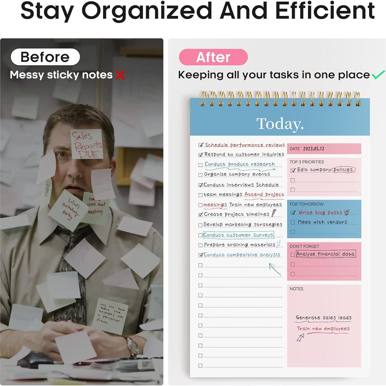 Bloc de Notas de Tareas Taja - 52 Hojas, 24.89x16.51cm