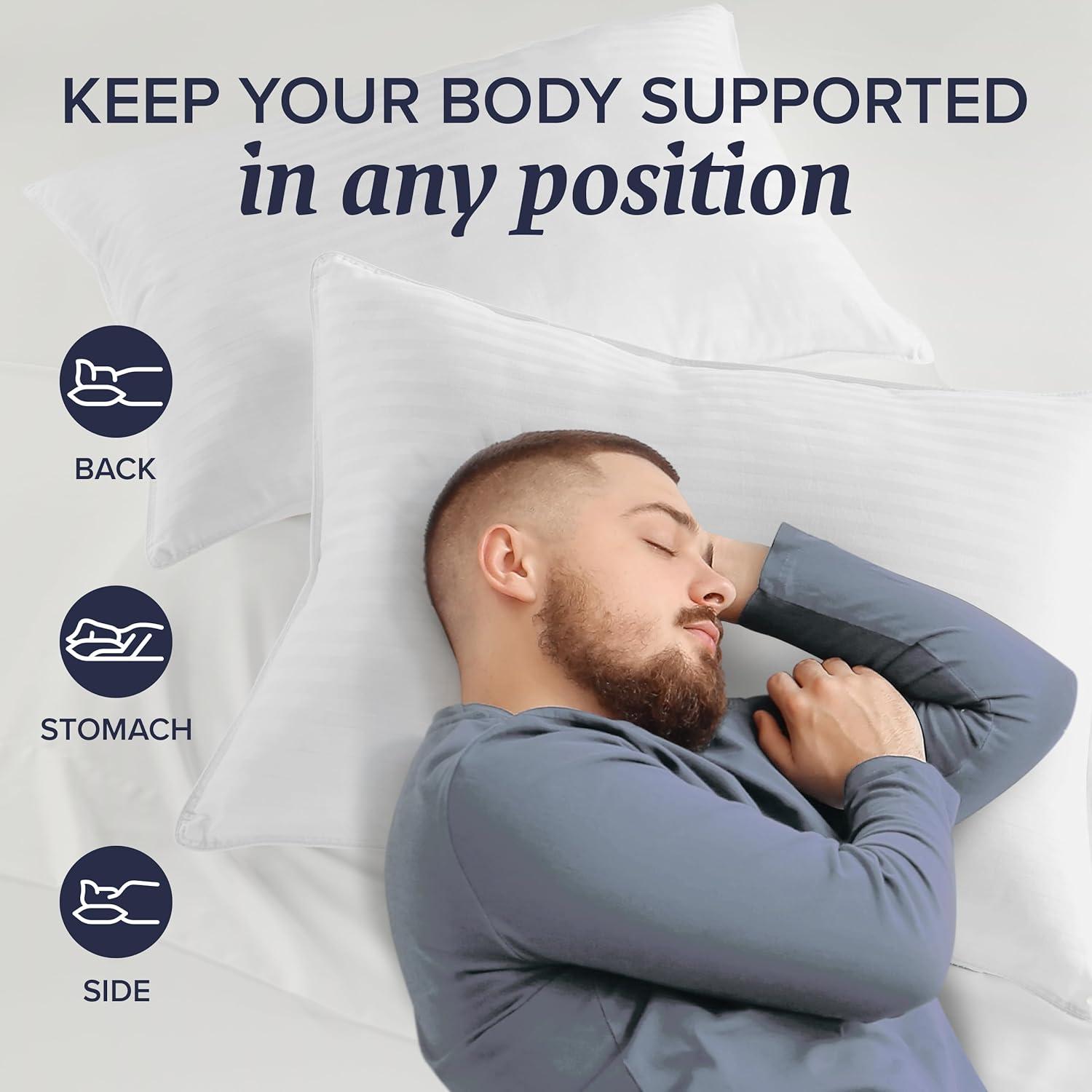 Juego de 2 almohadas Beckham Hotel Collection Reina Algodón