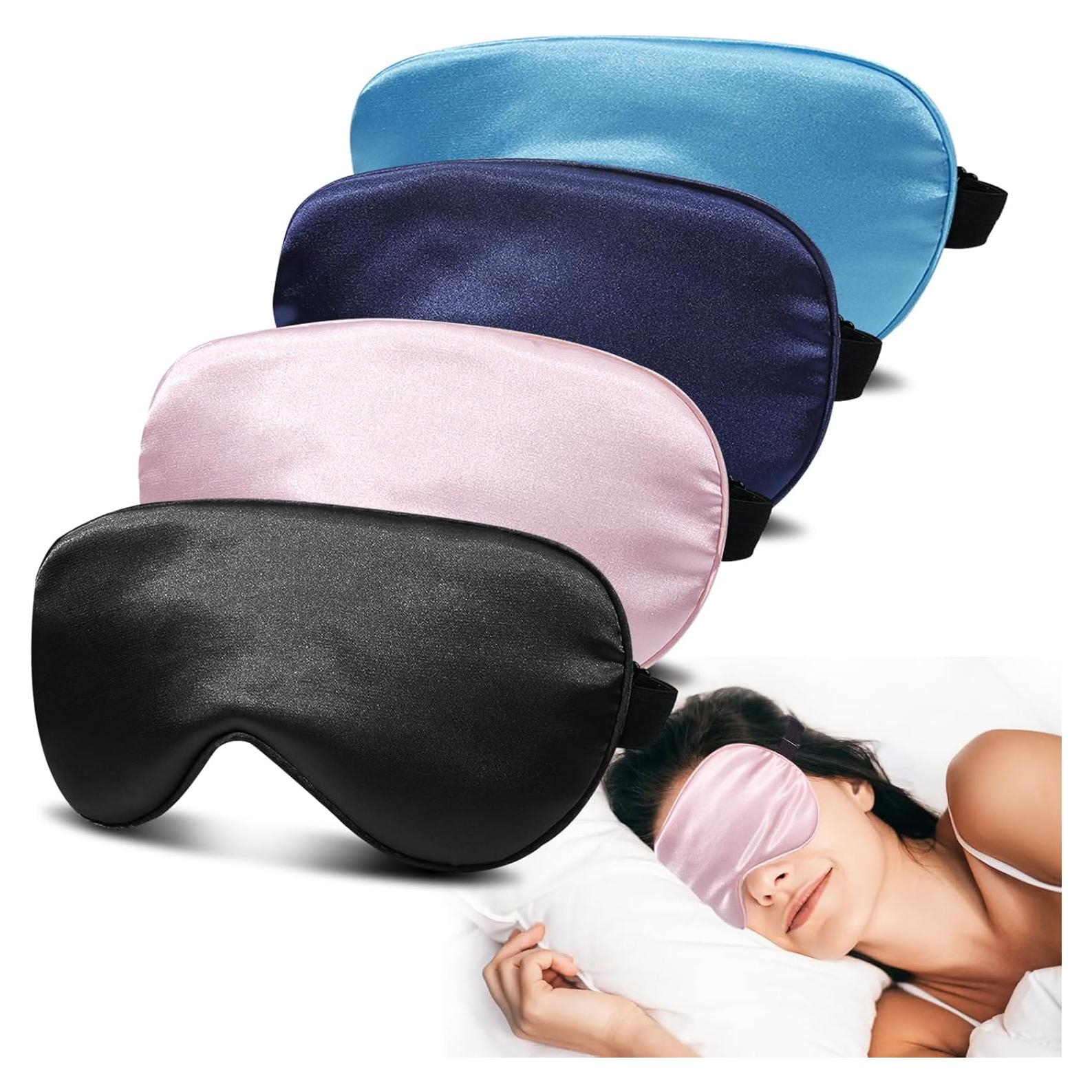 Máscaras para Dormir JroyJoy - Paquete de 4, Seda Satinada, Ajustables