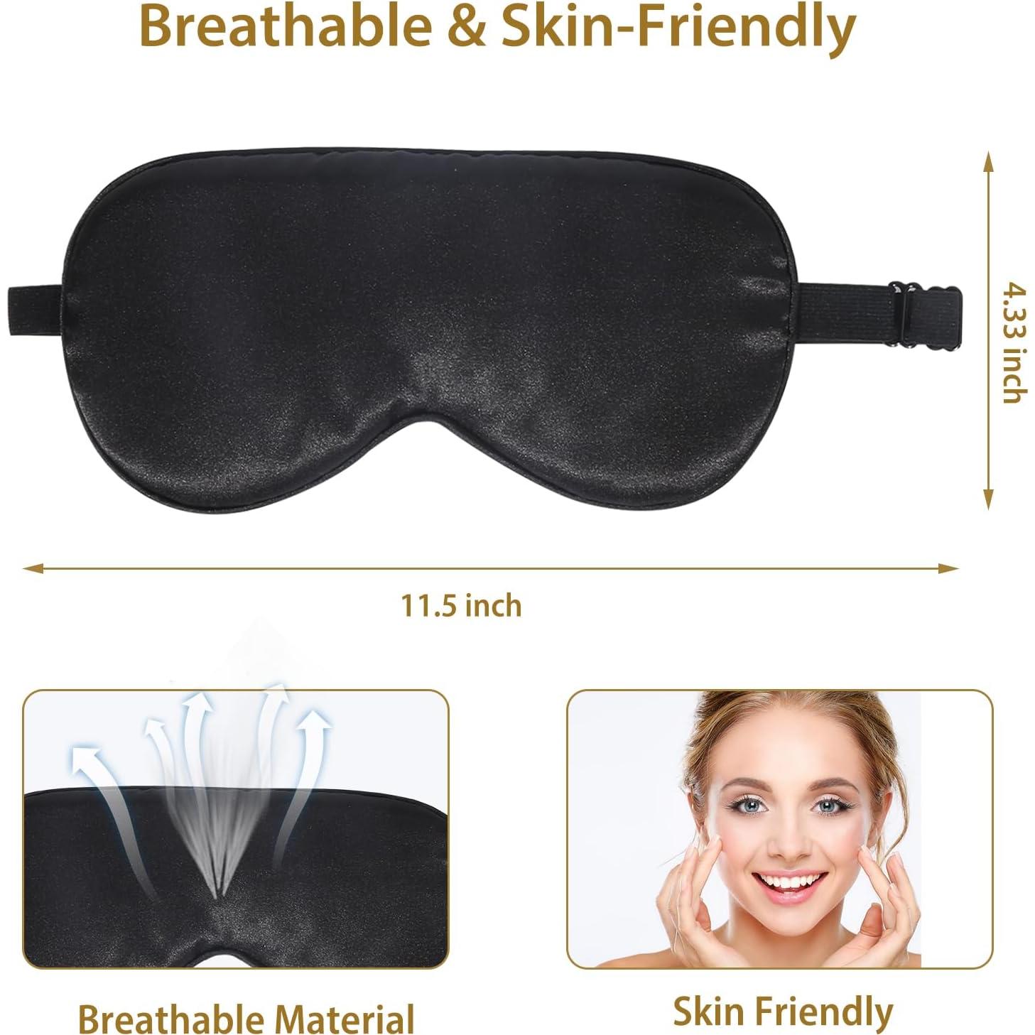 Máscaras para Dormir JroyJoy - Paquete de 4, Seda Satinada, Ajustables