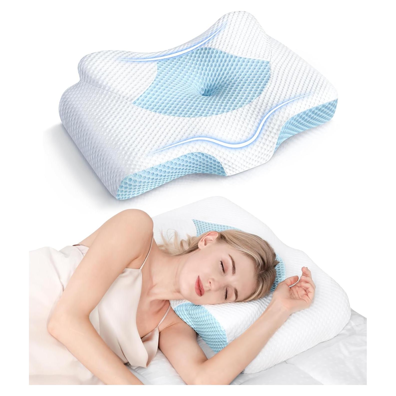 Almohada Cervical Osteo Ergonómica Ajustable para Alivio del Dolor