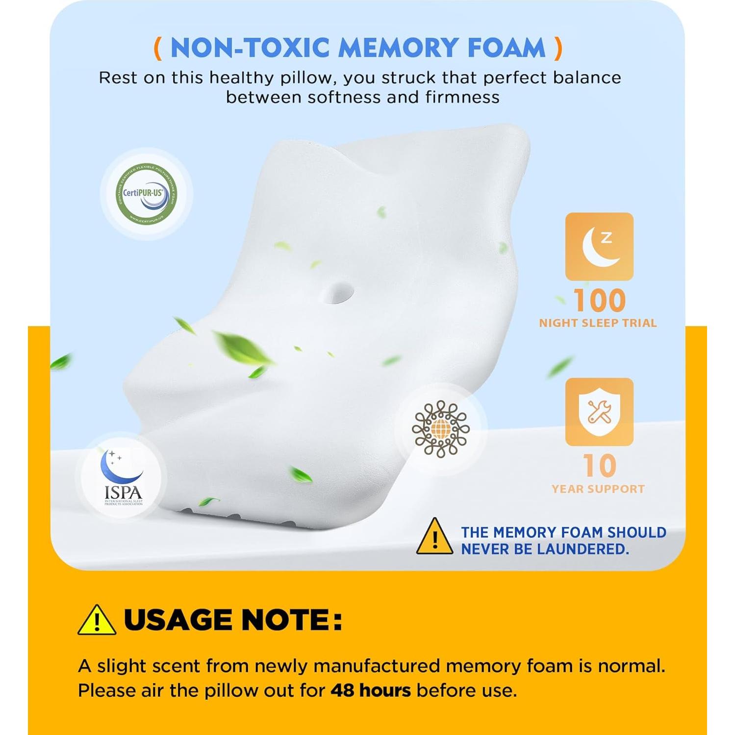 Almohada Cervical Osteo Ergonómica Ajustable para Alivio del Dolor