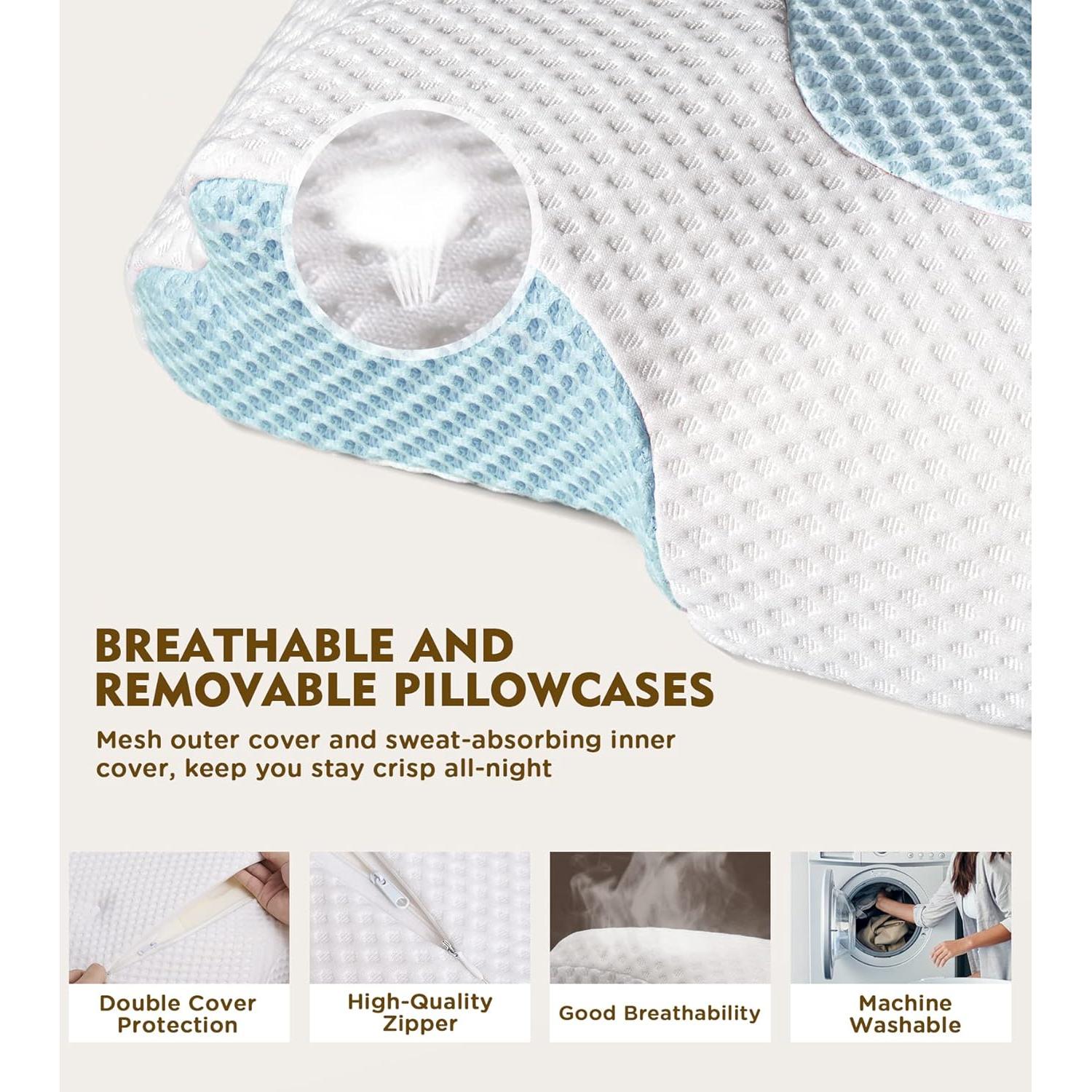 Almohada Cervical Osteo Ergonómica Ajustable para Alivio del Dolor