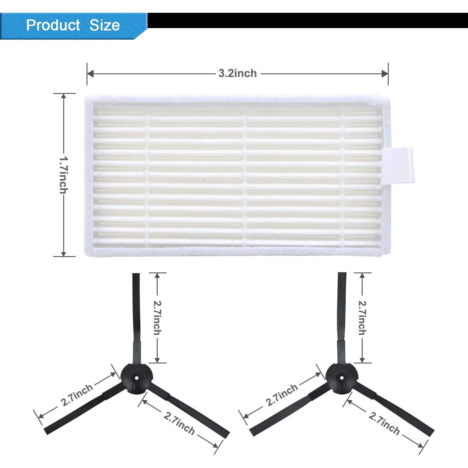 Kit de Repuesto Smilyan para Aspiradora ILIFE V3 V5 HEPA