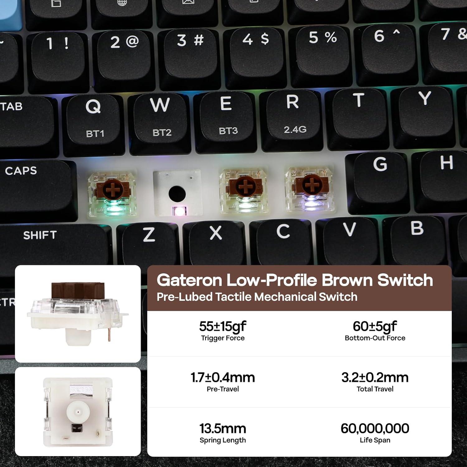 Teclado Mecánico Inalámbrico EPOMAKER Luma84 RGB - Gateron Marrón