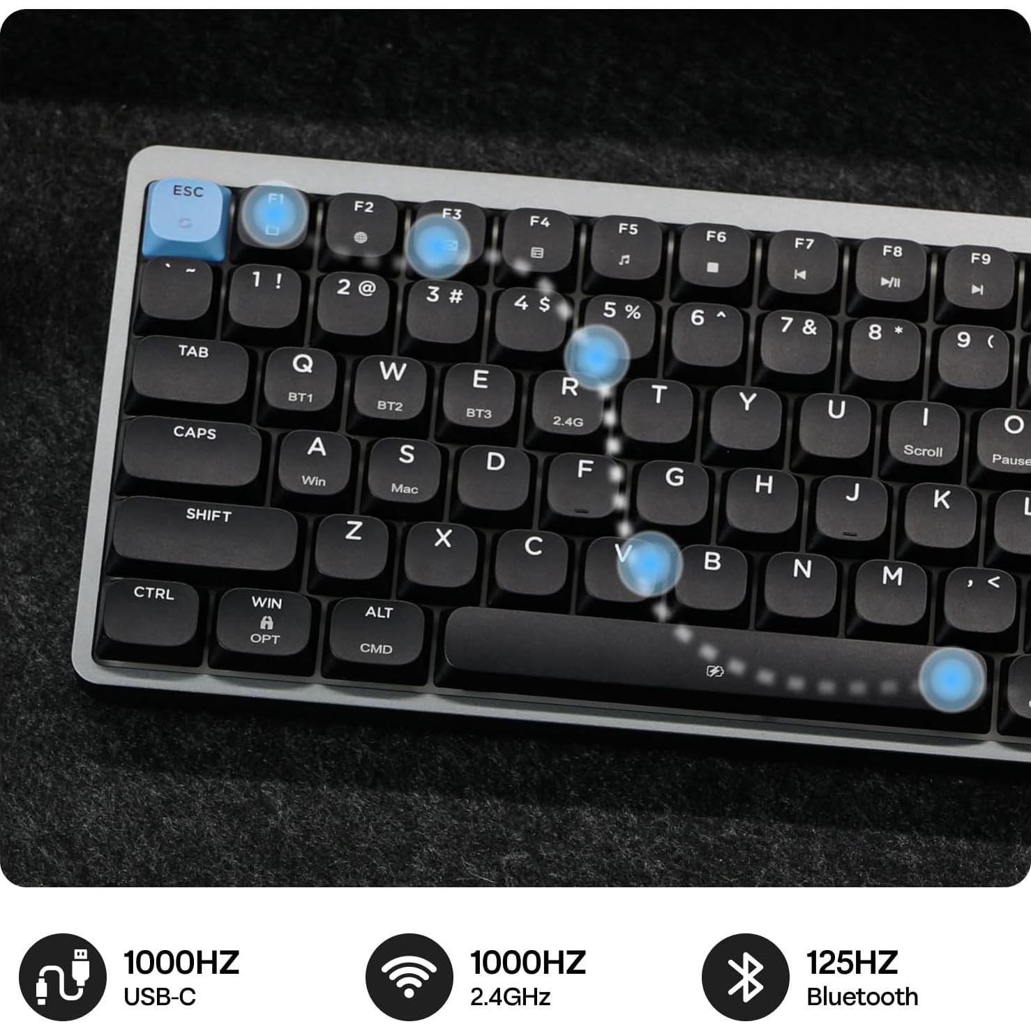 Teclado Mecánico Inalámbrico EPOMAKER Luma84 RGB - Gateron Marrón