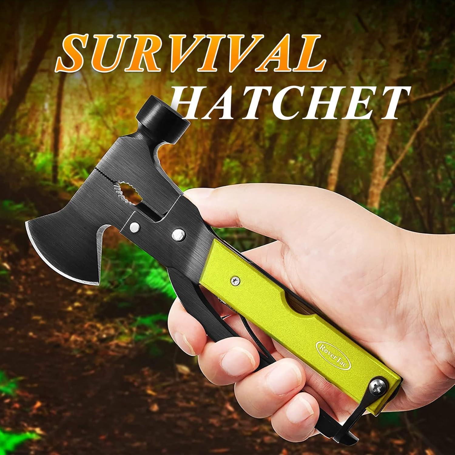Hacha Multiherramienta 14 en 1 RoverTac Verde Acero Inoxidable