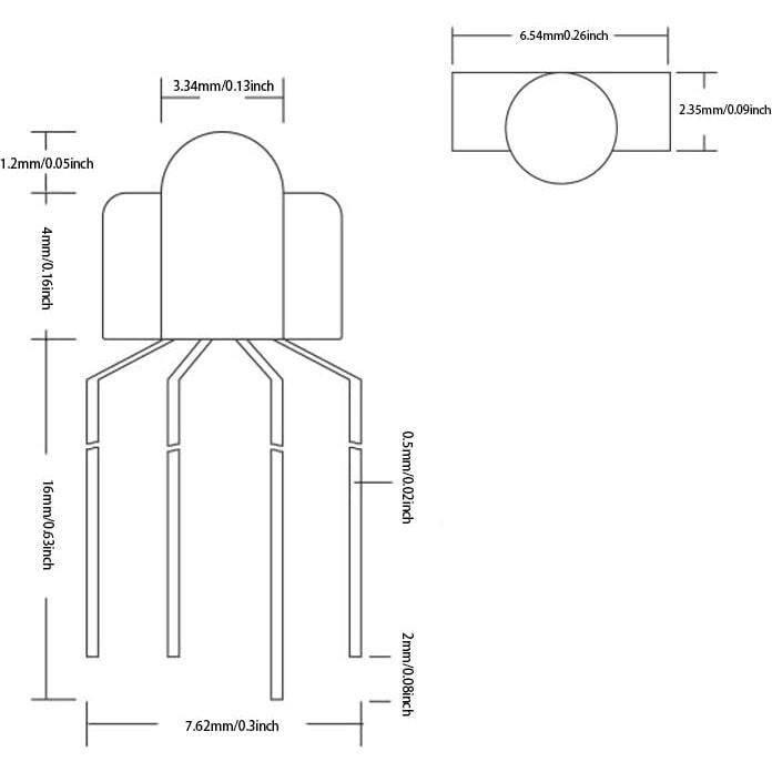 100 Diodos LED 3mm RGB OWOFYDR - Super Brillantes 4 Pines