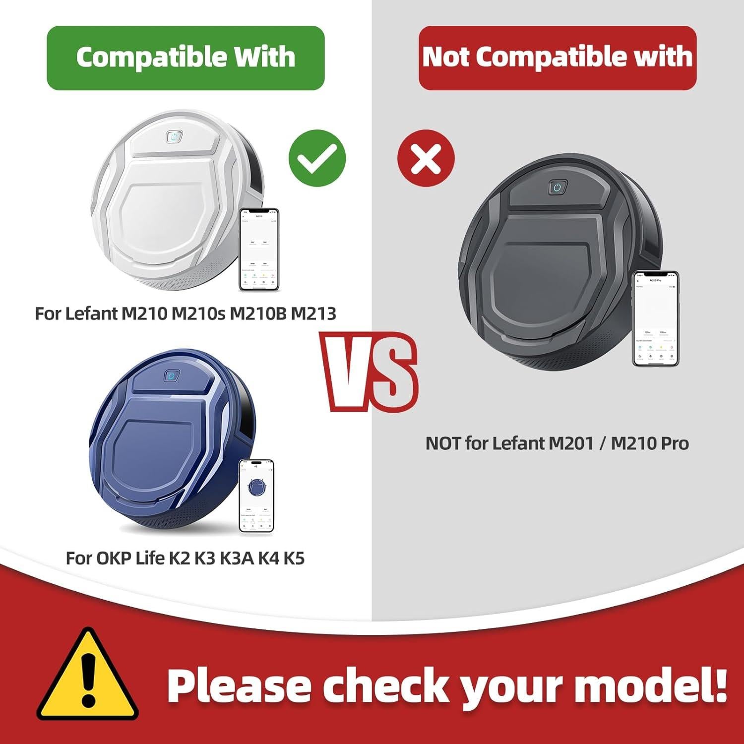 Accesorios para Aspiradora Robot LVTENGAI M210/M213 - 8 Filtros HEPA