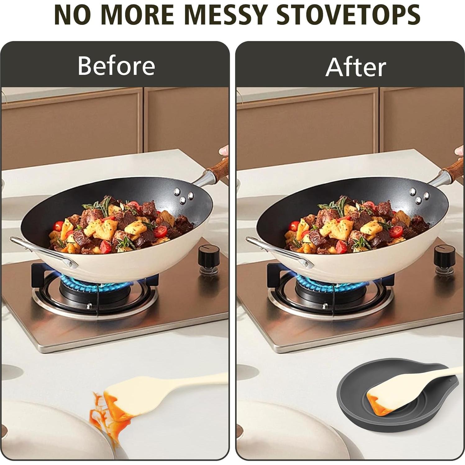 Soporte de Cuchara de Silicona VanlonPro - Resistente al Calor - Negro