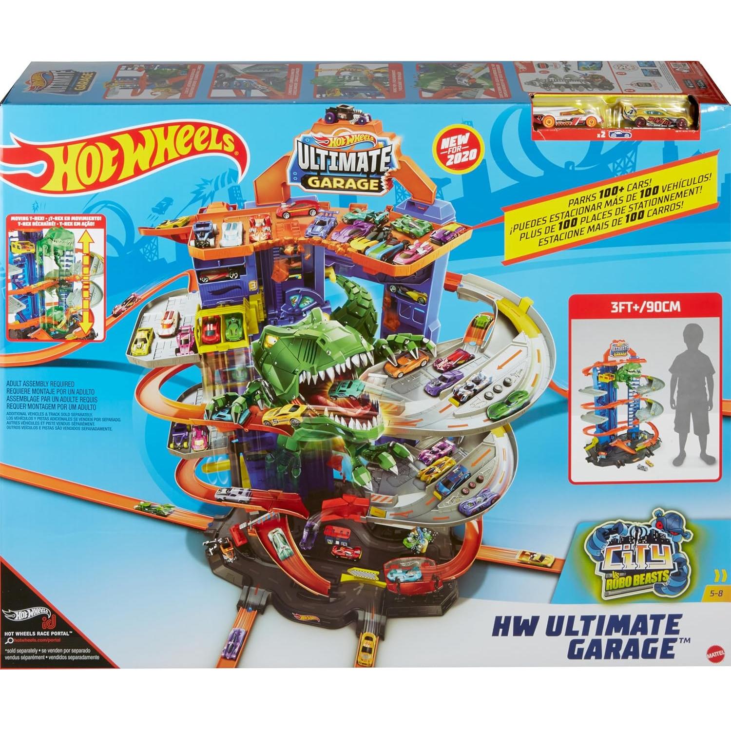 Garaje Hot Wheels City T-Rex 91 cm 2 Autos 1:64