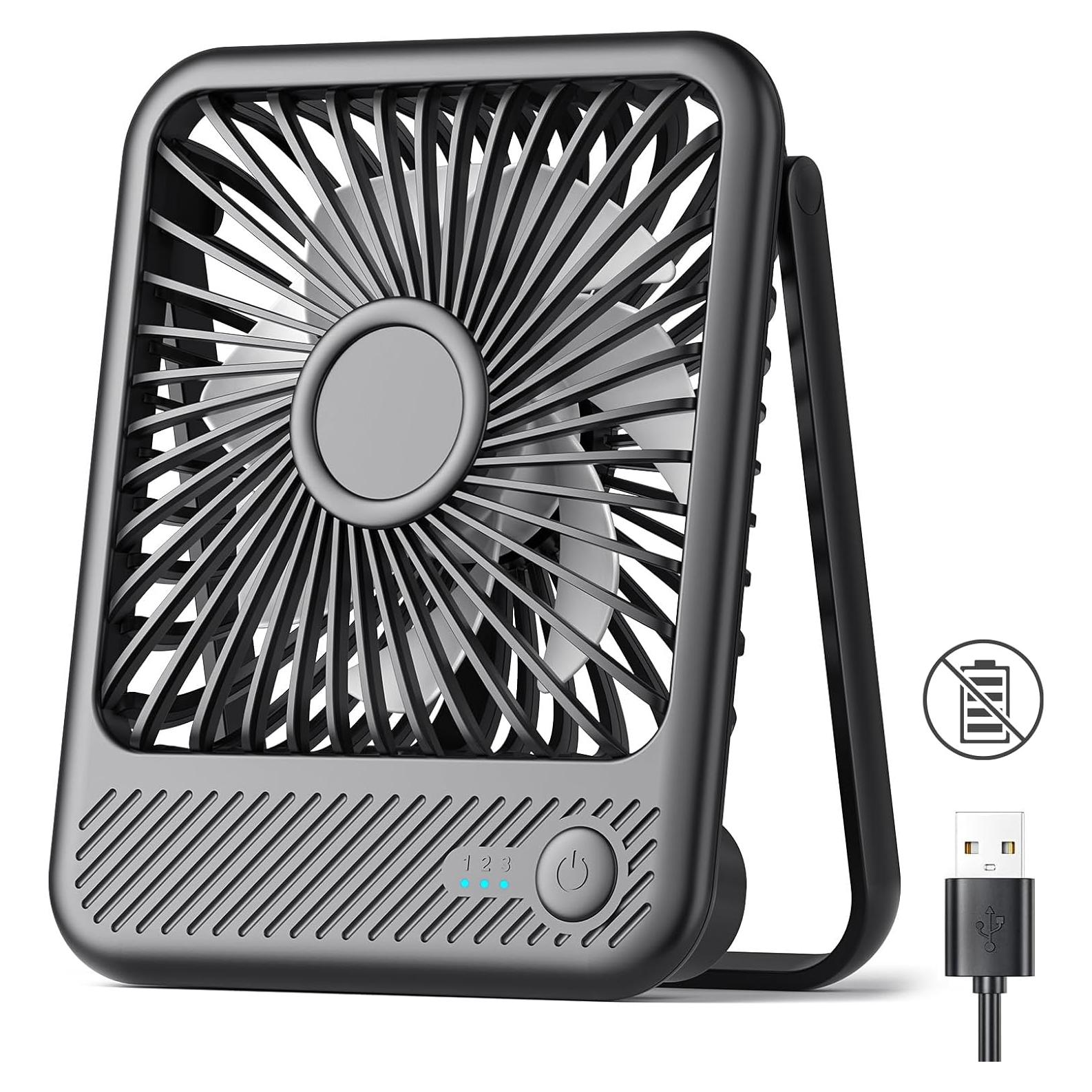 Ventilador de Escritorio Koonie 5" USB Silencioso 3 Velocidades