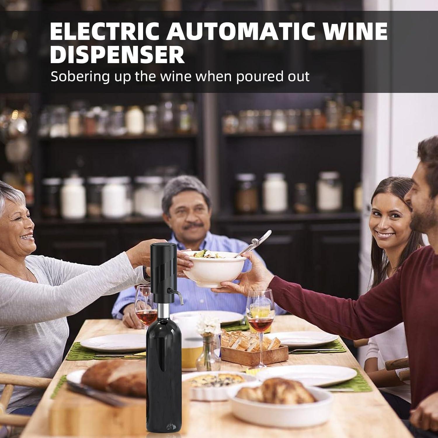 Aerador de Vino Eléctrico AREYCVK Negro-ABS Carga USB 230g