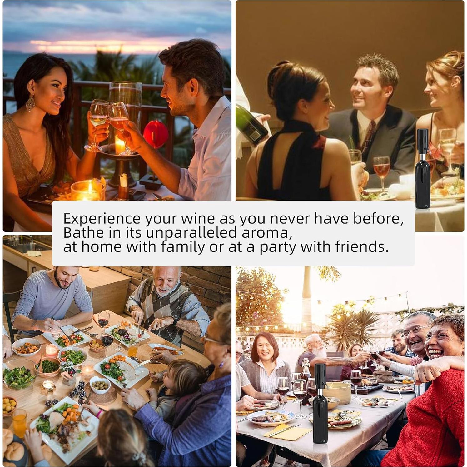 Aerador de Vino Eléctrico AREYCVK Negro-ABS Carga USB 230g