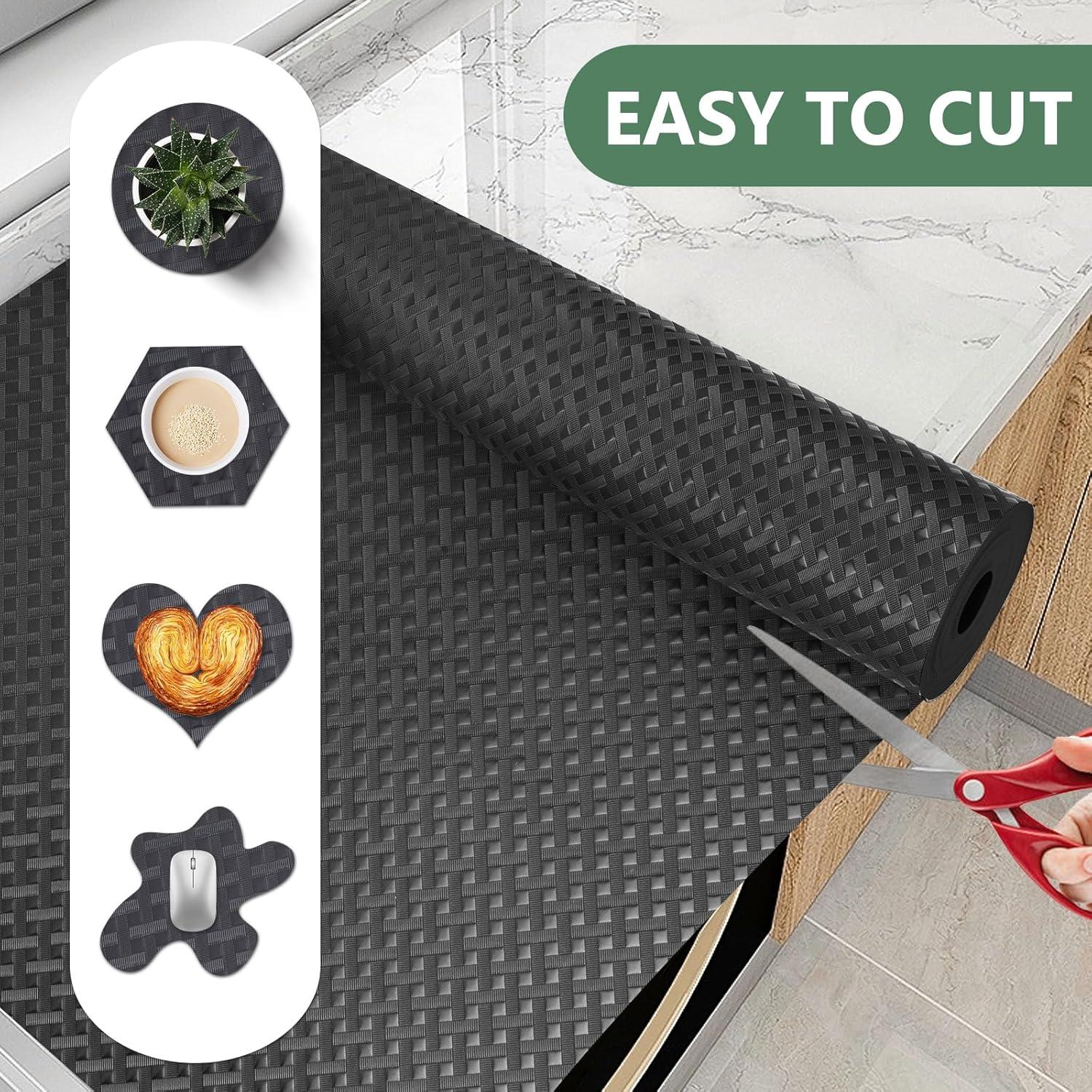 Forro de Estante Origuuds 30.48x304.8cm Antideslizante Negro