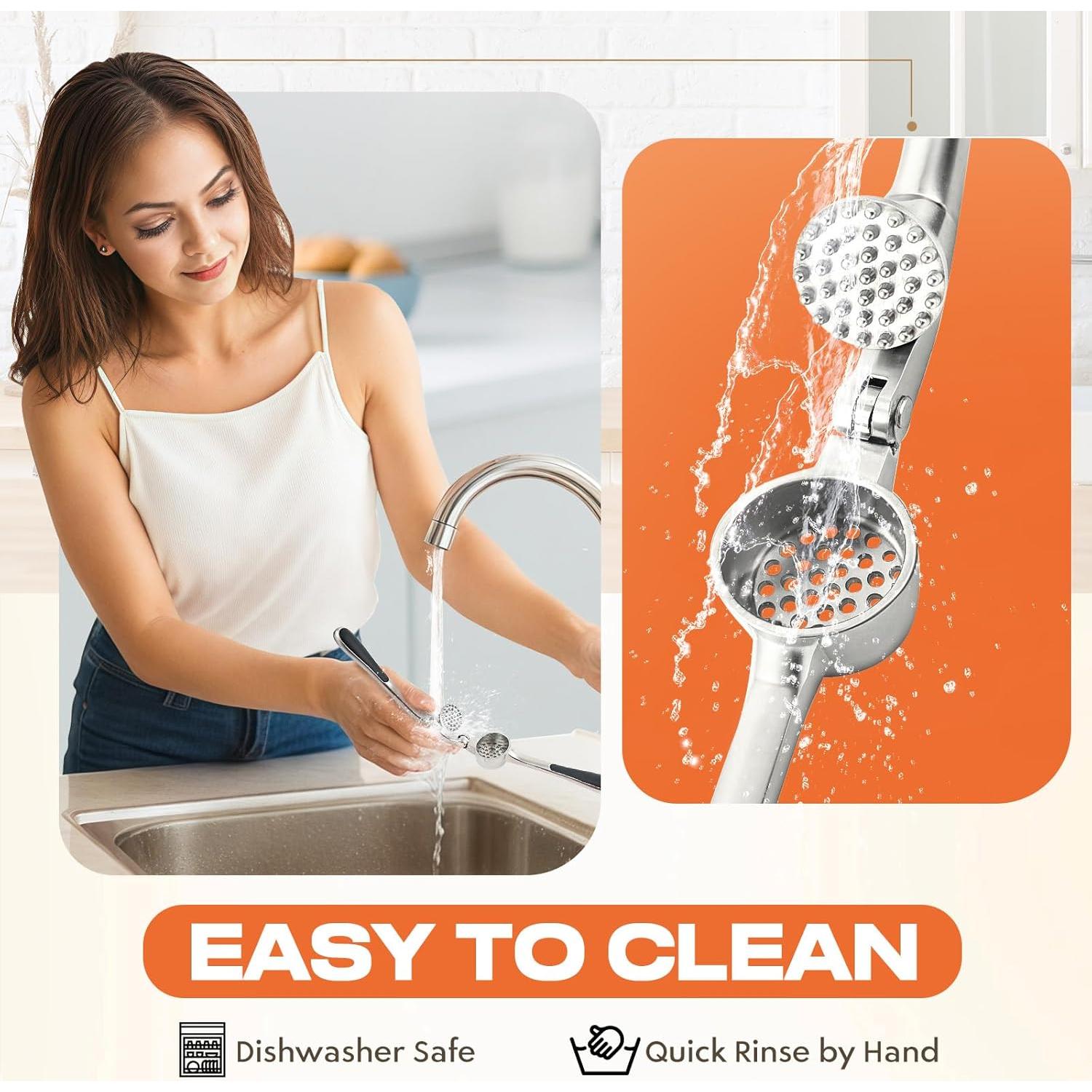 Prensa de Ajo SRISE de Zinc Apta para Lavavajillas Mate